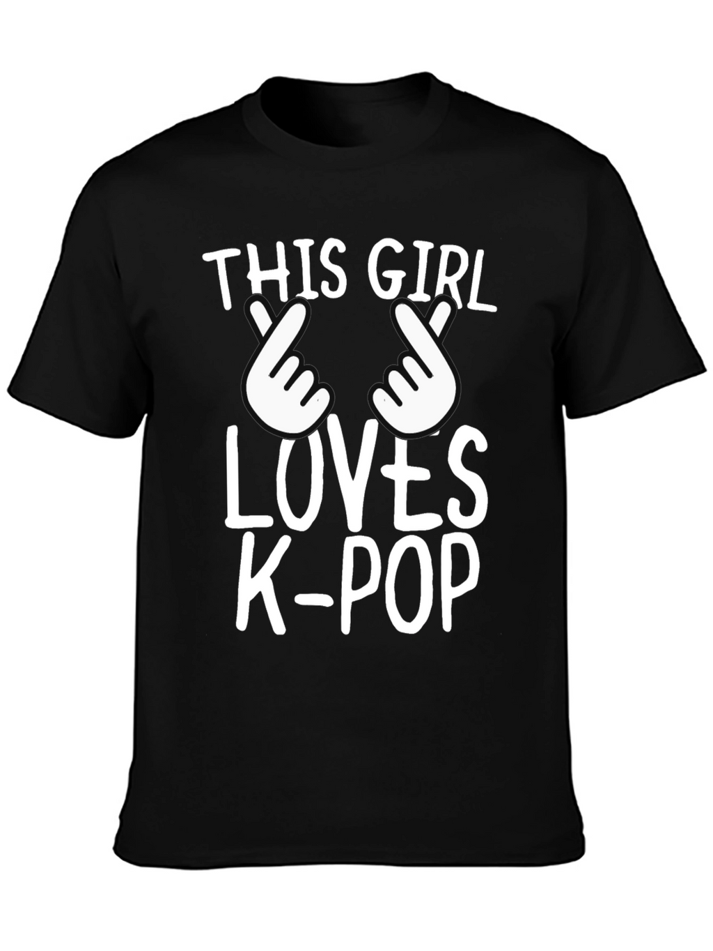 K-Pop Fan T-Shirt: This Girl Loves K-Pop Black Tee