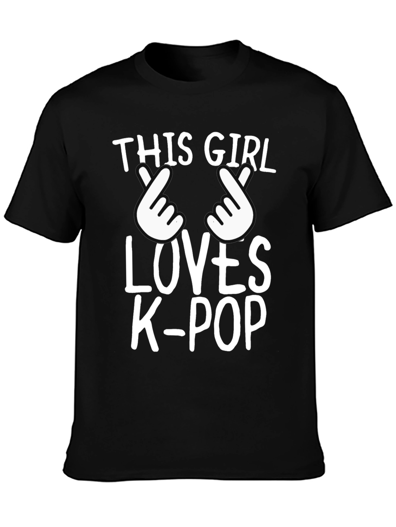 K-Pop Fan T-Shirt: This Girl Loves K-Pop Black Tee