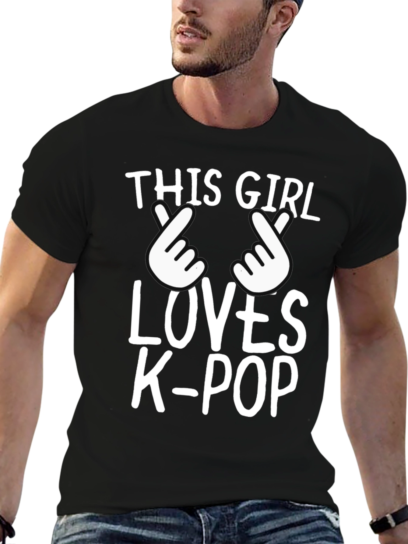 K-Pop Fan T-Shirt: This Girl Loves K-Pop Black Tee