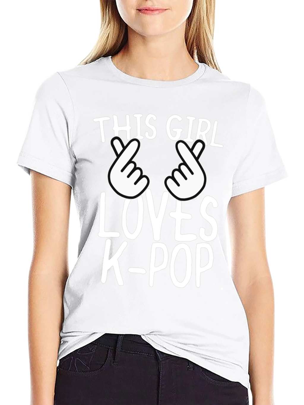 K-Pop Fan T-Shirt: This Girl Loves K-Pop Black Tee
