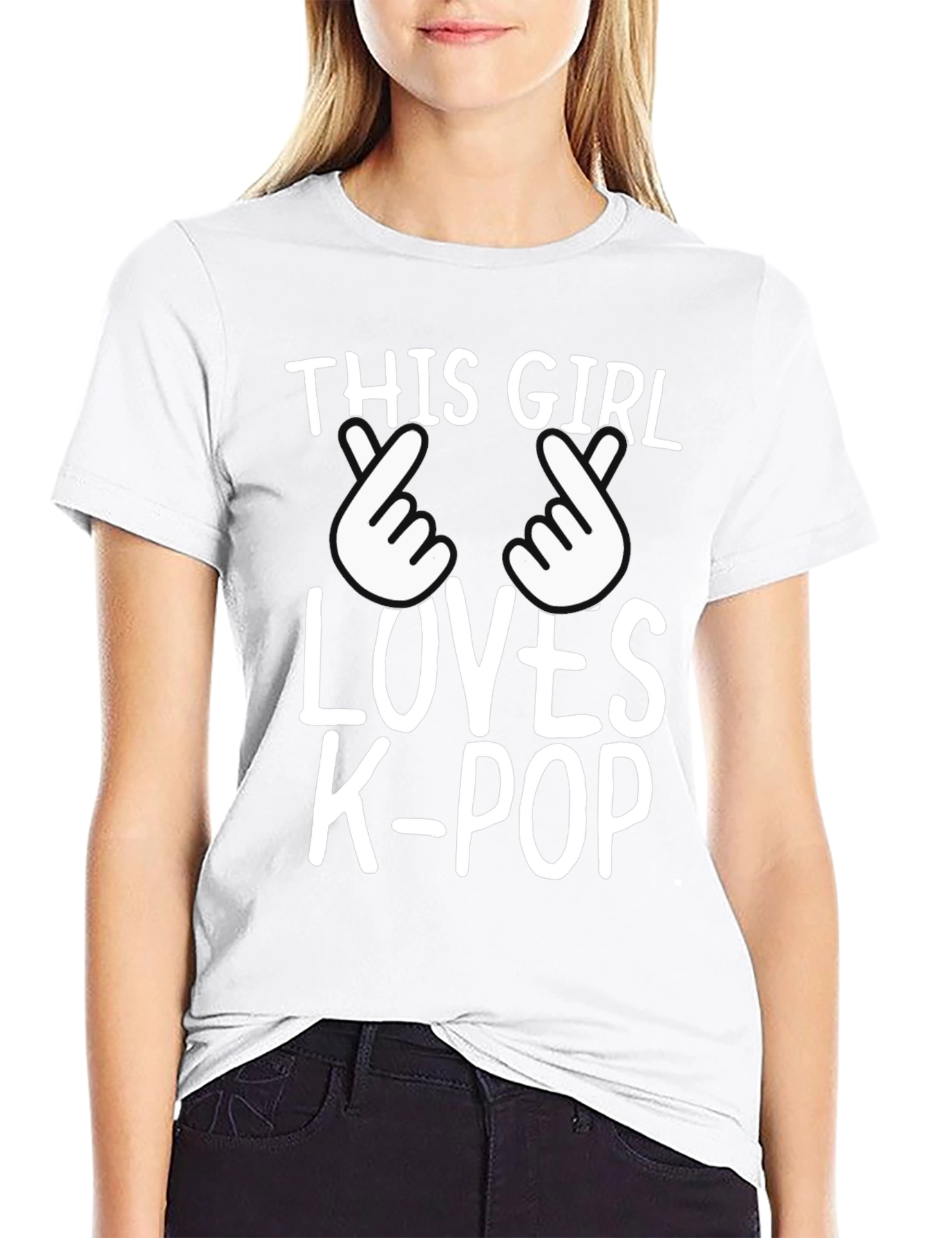 K-Pop Fan T-Shirt: This Girl Loves K-Pop Black Tee