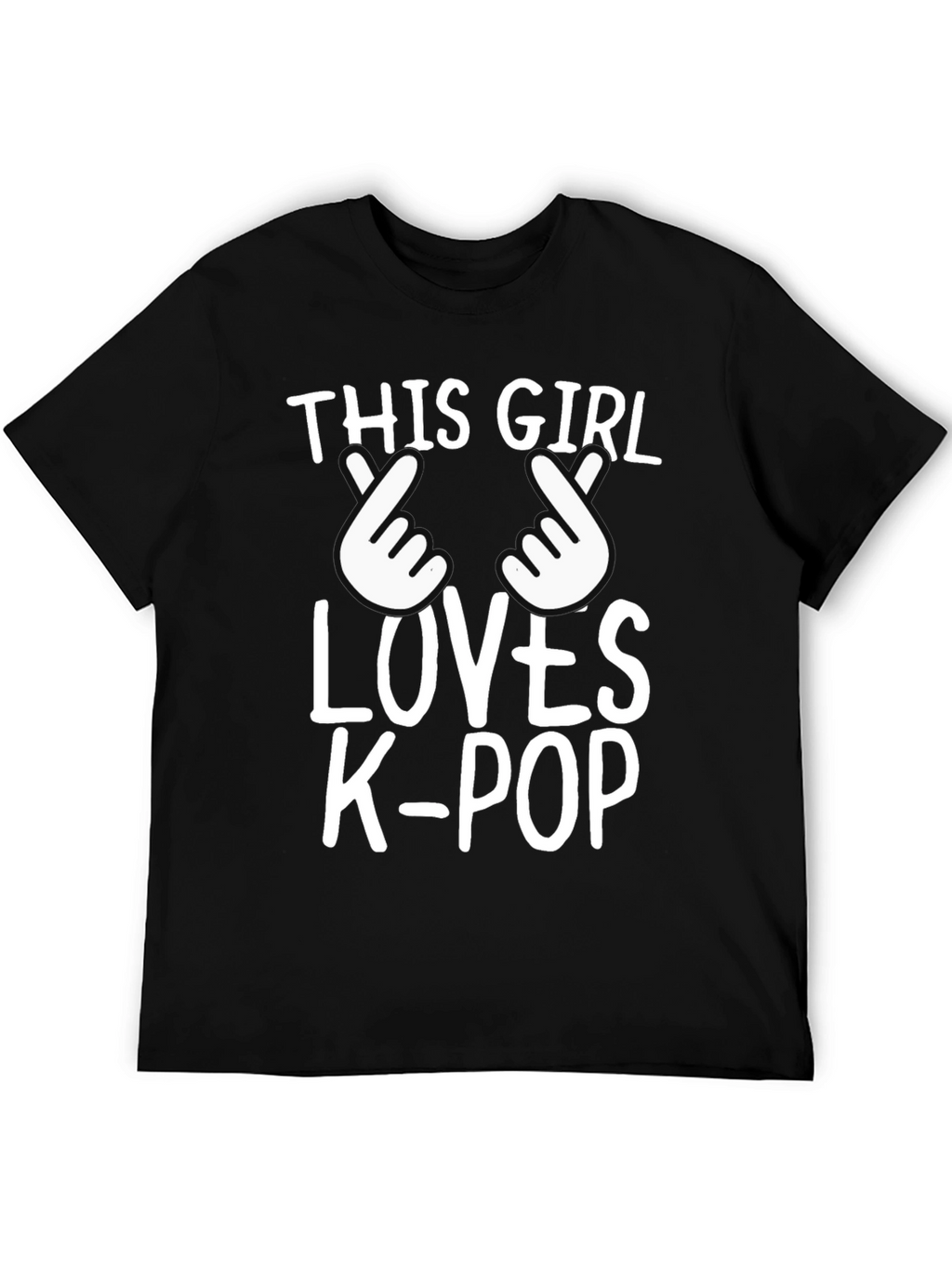 K-Pop Fan T-Shirt: This Girl Loves K-Pop Black Tee