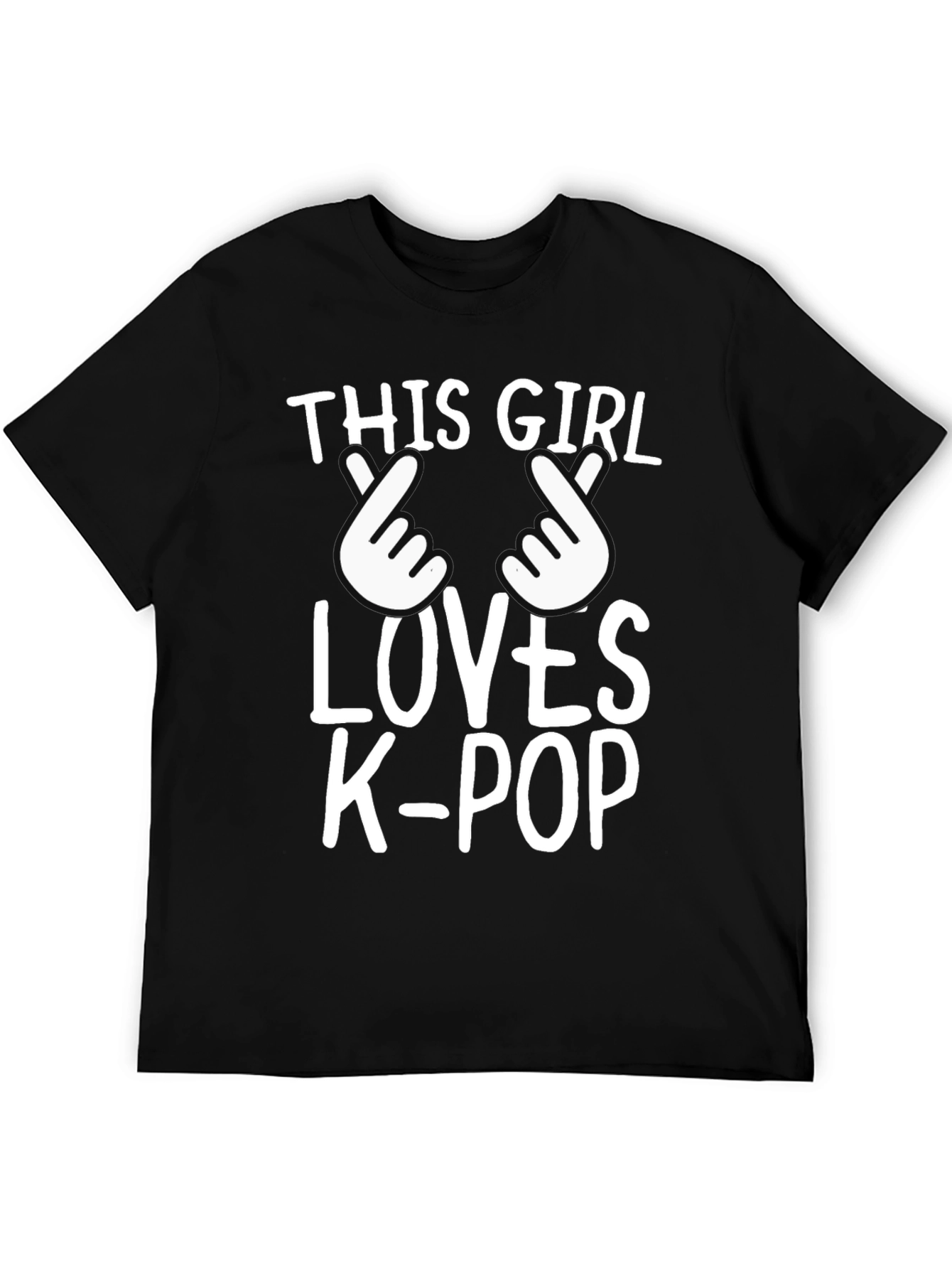 K-Pop Fan T-Shirt: This Girl Loves K-Pop Black Tee