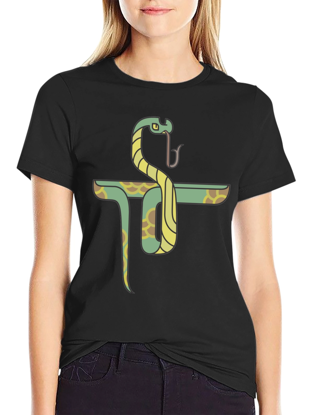 Snake Pi Symbol Graphic T-Shirt - Cool Math Design