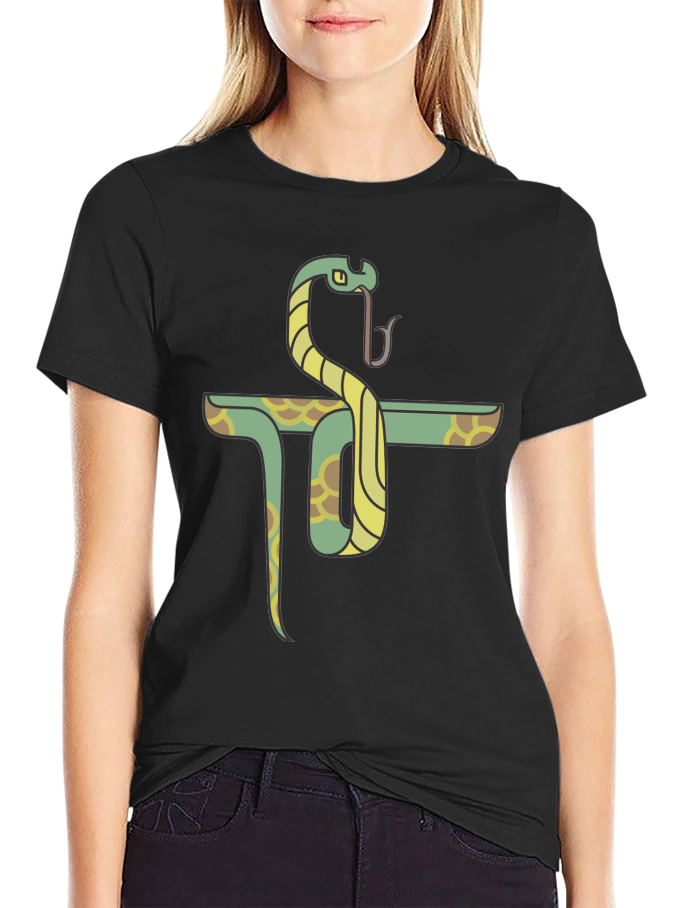 Snake Pi Symbol Graphic T-Shirt - Cool Math Design