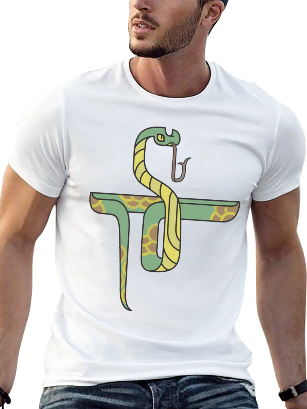 Snake Pi Symbol Graphic T-Shirt - Cool Math Design