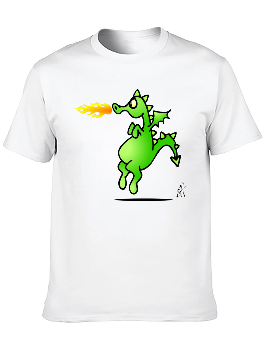 Dragon Fire Breath Graphic Tee - Black Cotton T-Shirt