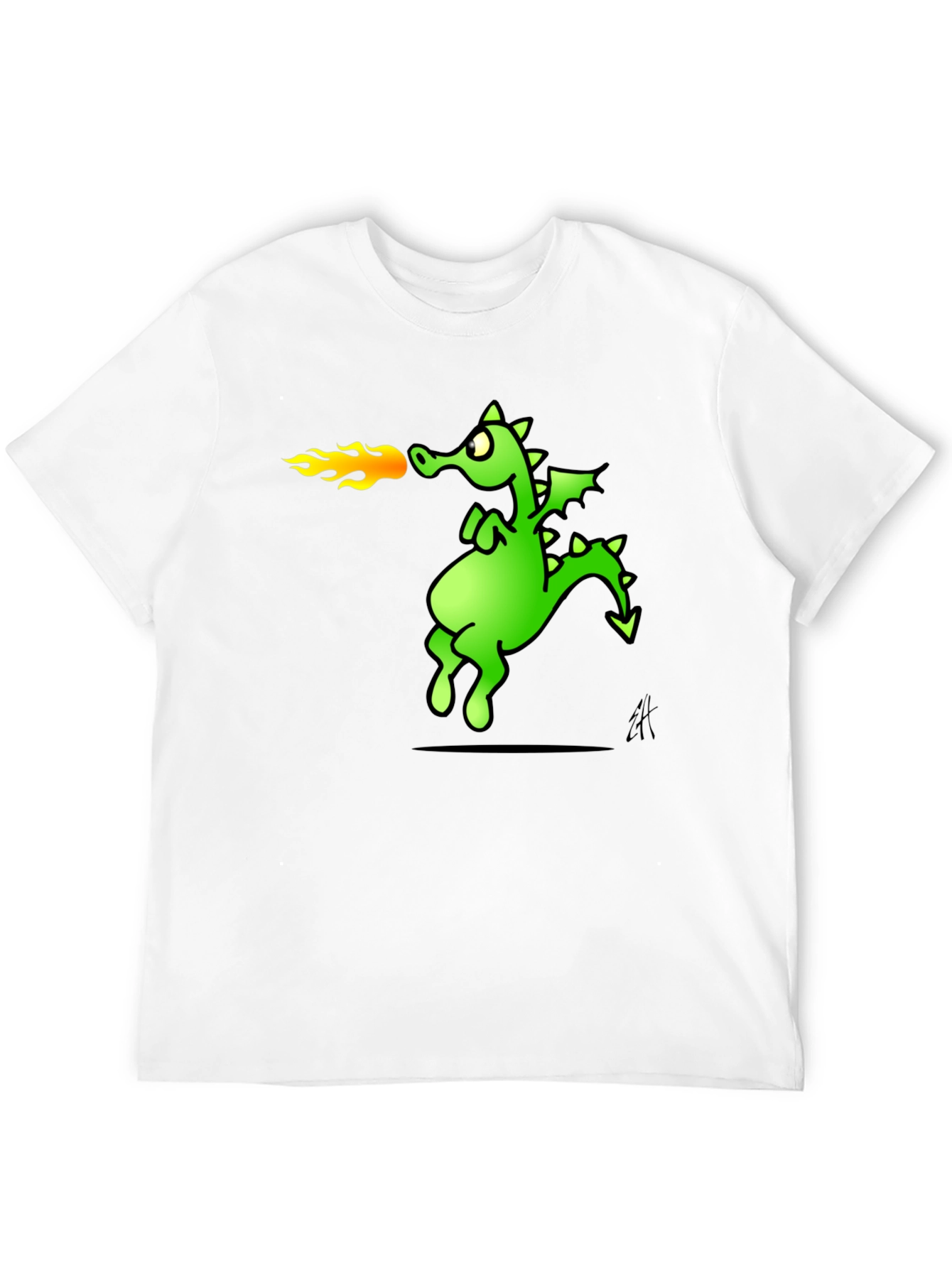 Dragon Fire Breath Graphic Tee - Black Cotton T-Shirt