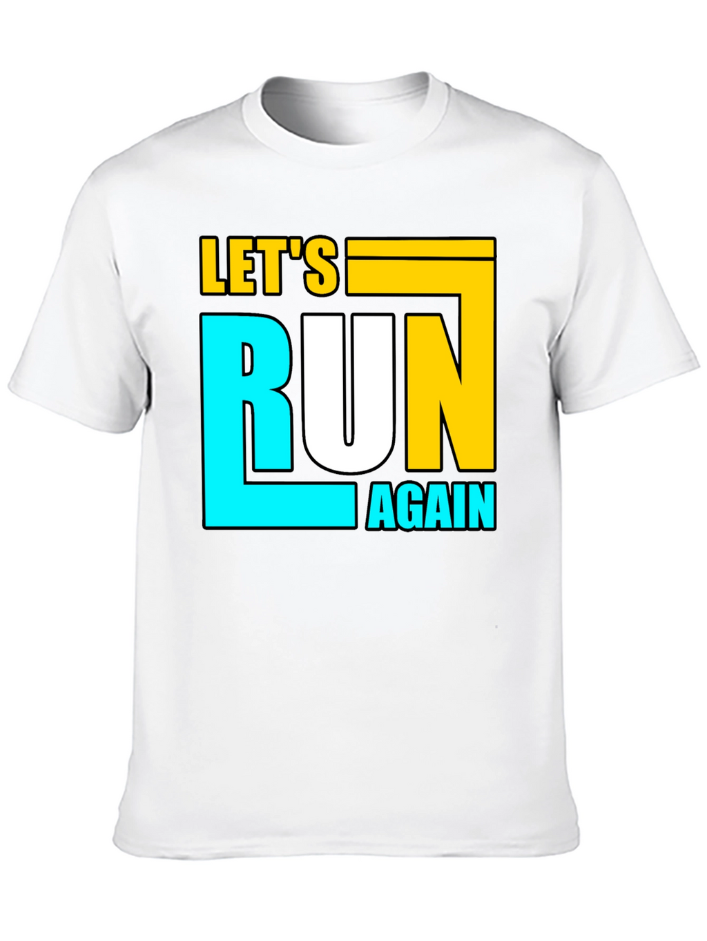 Lets Run Again Black Graphic T-Shirt