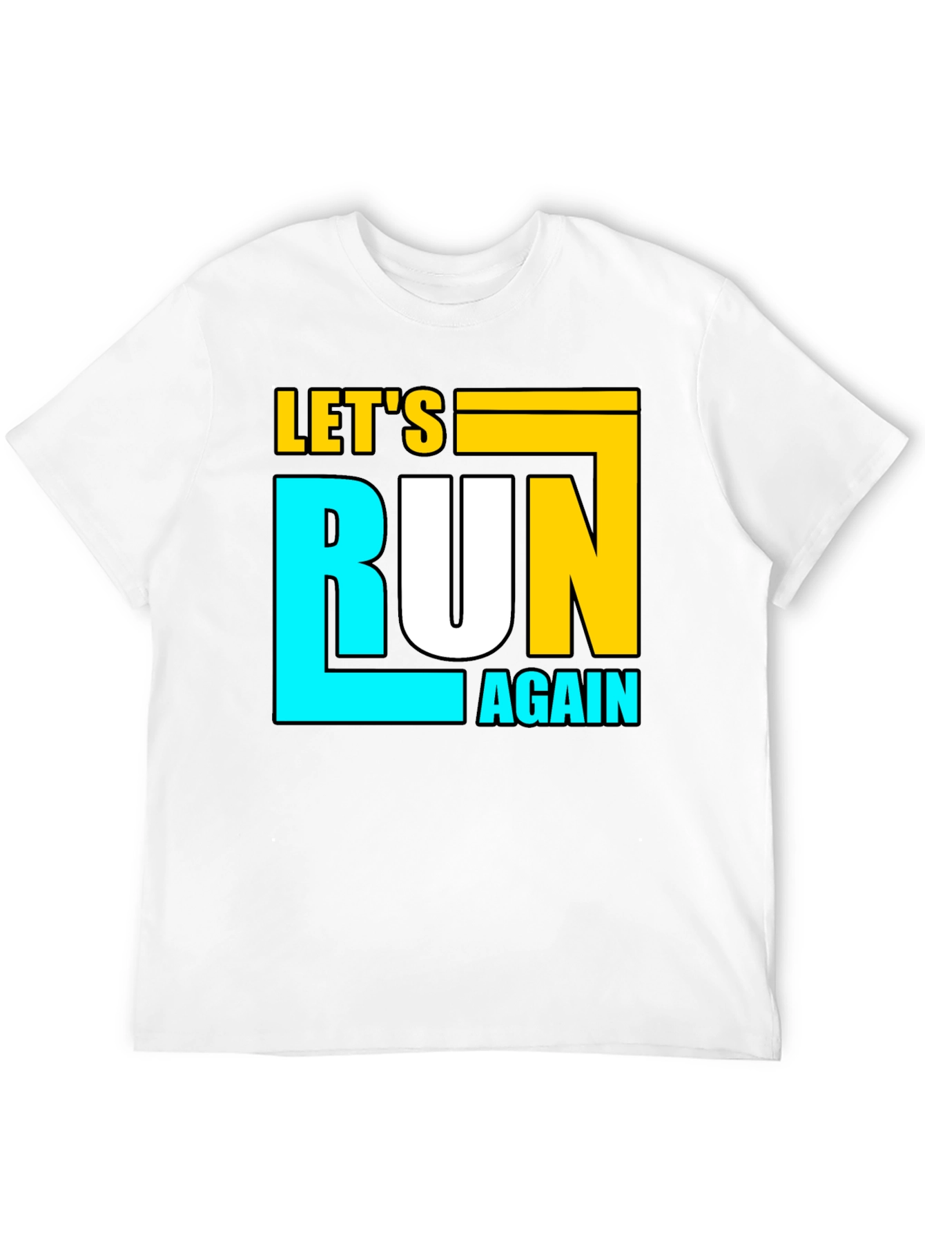 Lets Run Again Black Graphic T-Shirt
