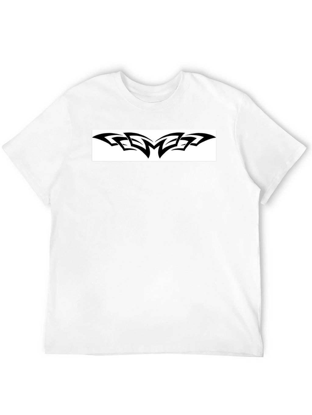 Black Graphic Tee - Bold Tribal Design