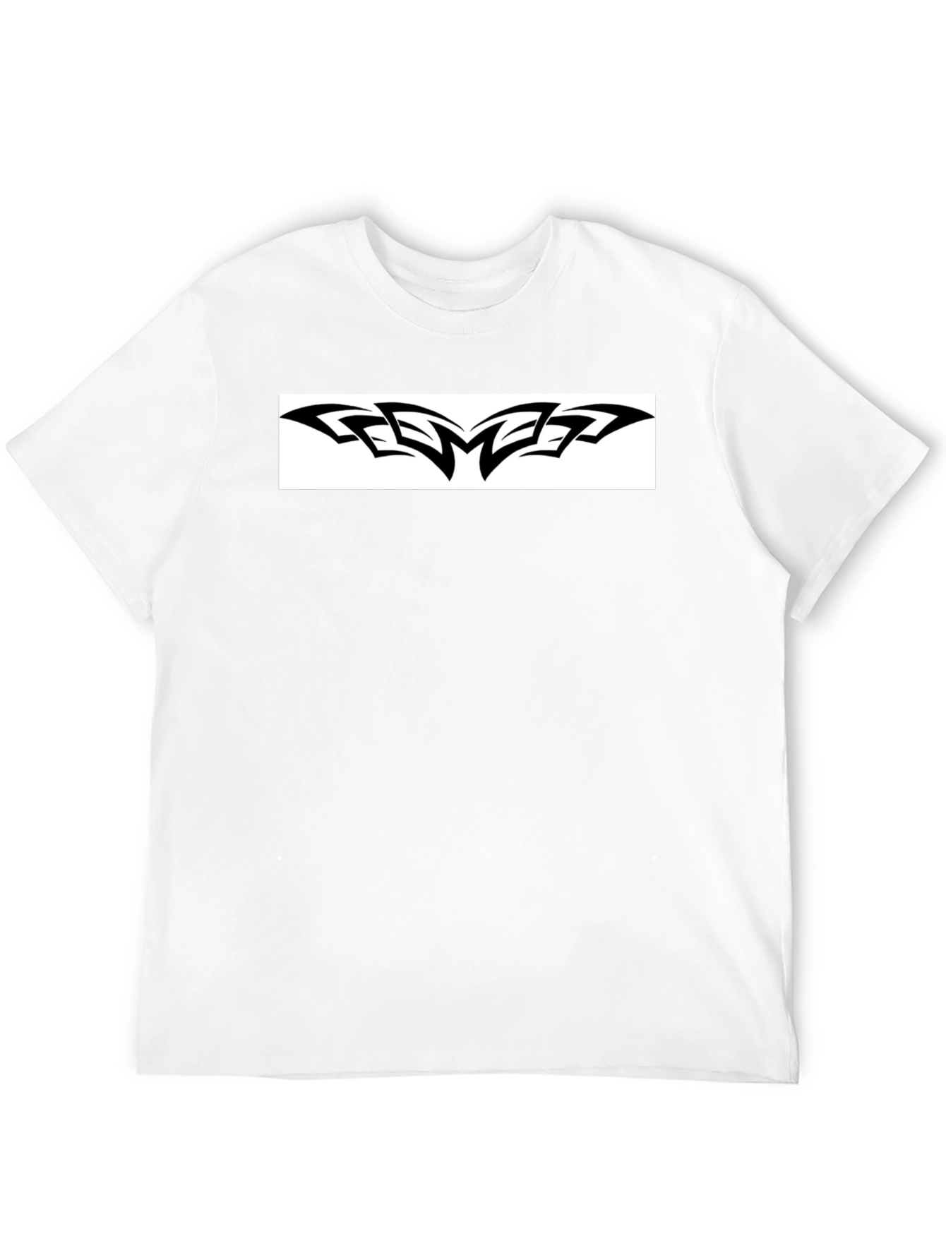 Black Graphic Tee - Bold Tribal Design