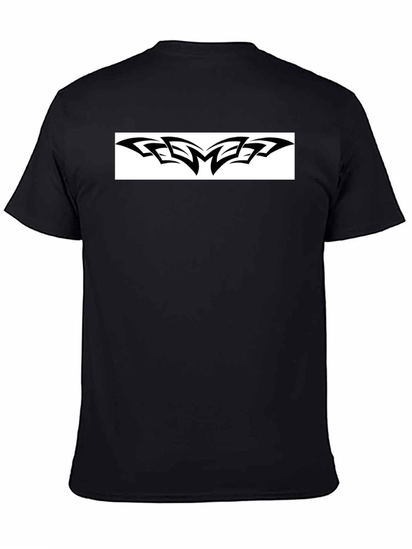 Black Graphic Tee - Bold Tribal Design