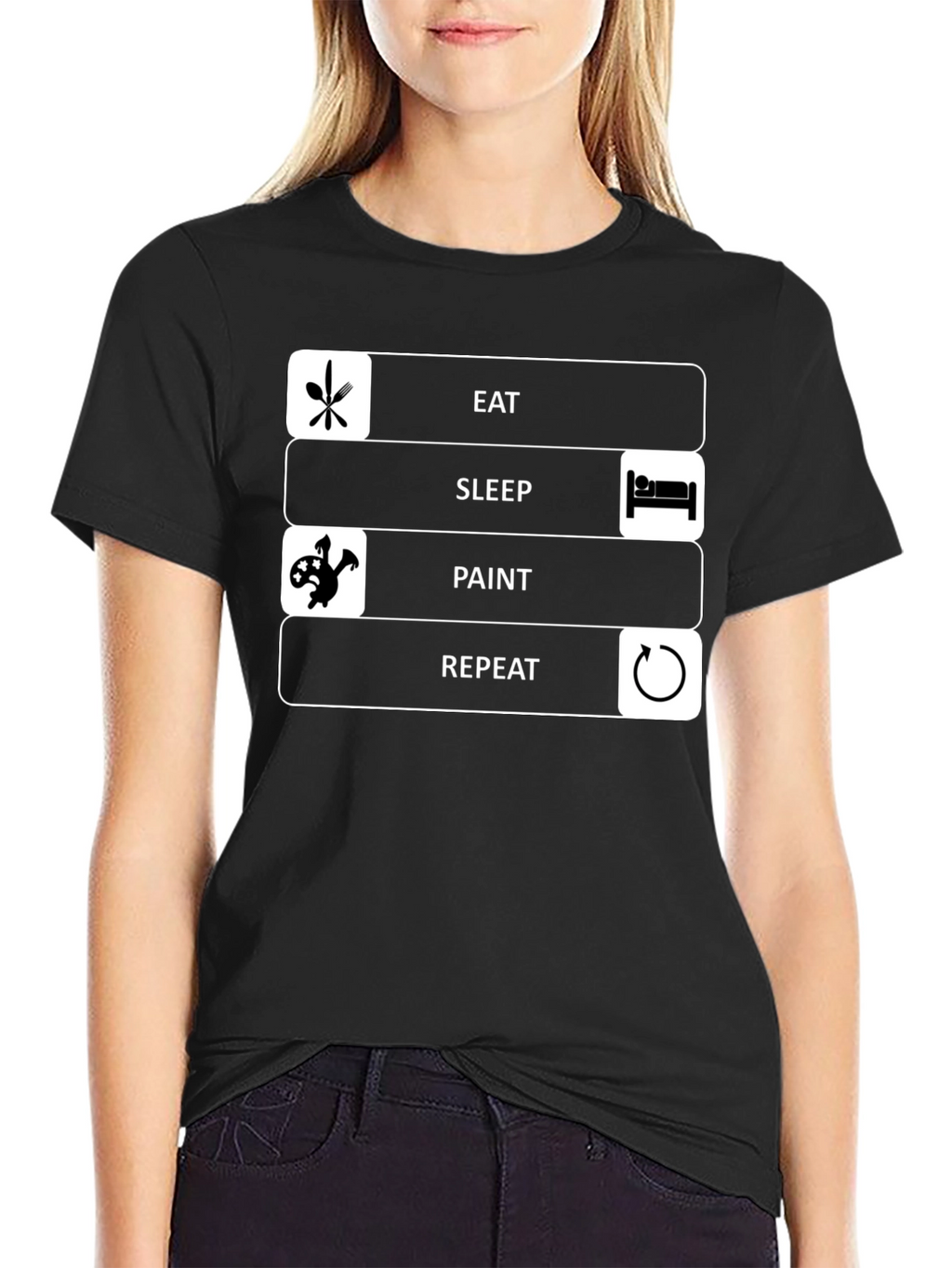 Eat Sleep Paint Repeat Graphic Tee