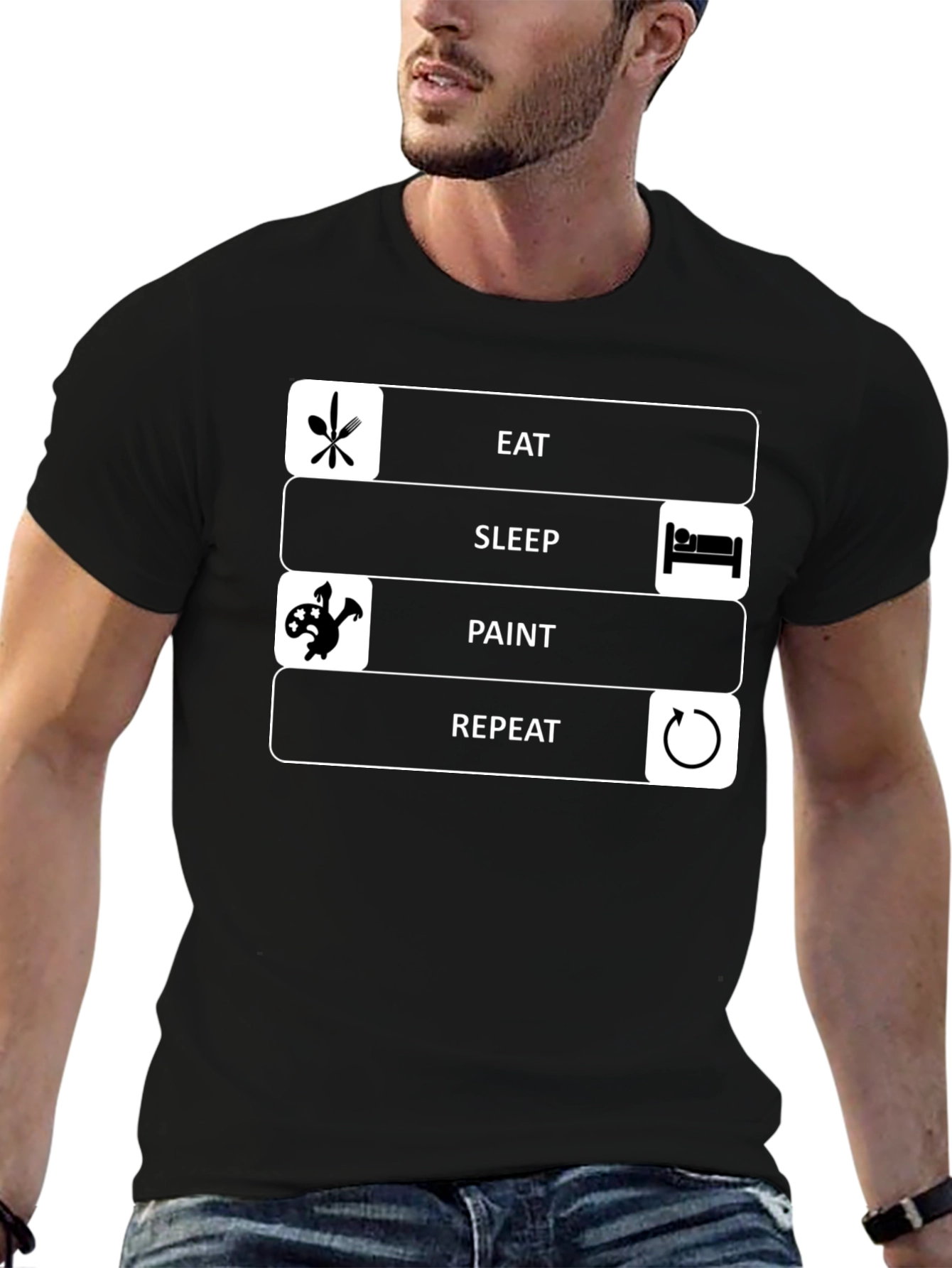 Eat Sleep Paint Repeat Graphic Tee