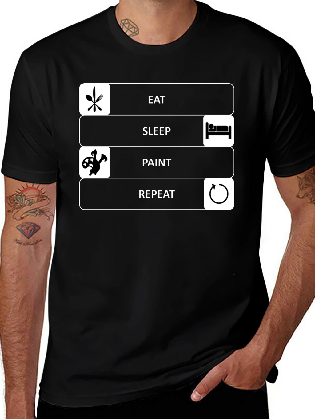 Eat Sleep Paint Repeat Graphic Tee