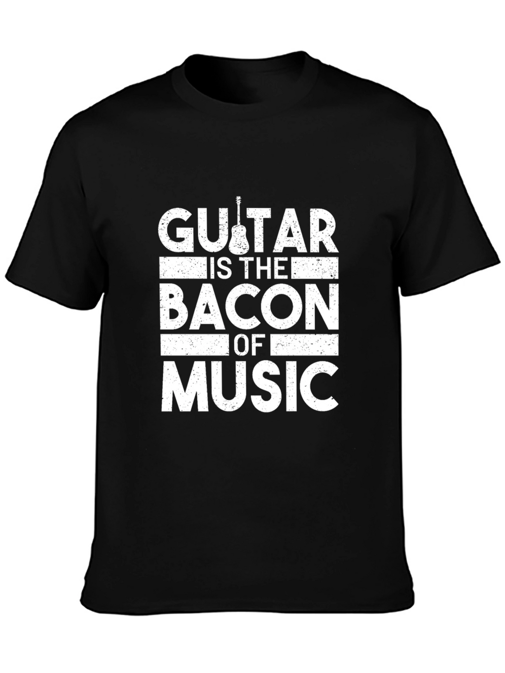 Guitar is The Bacon of Music Black T-Shirt