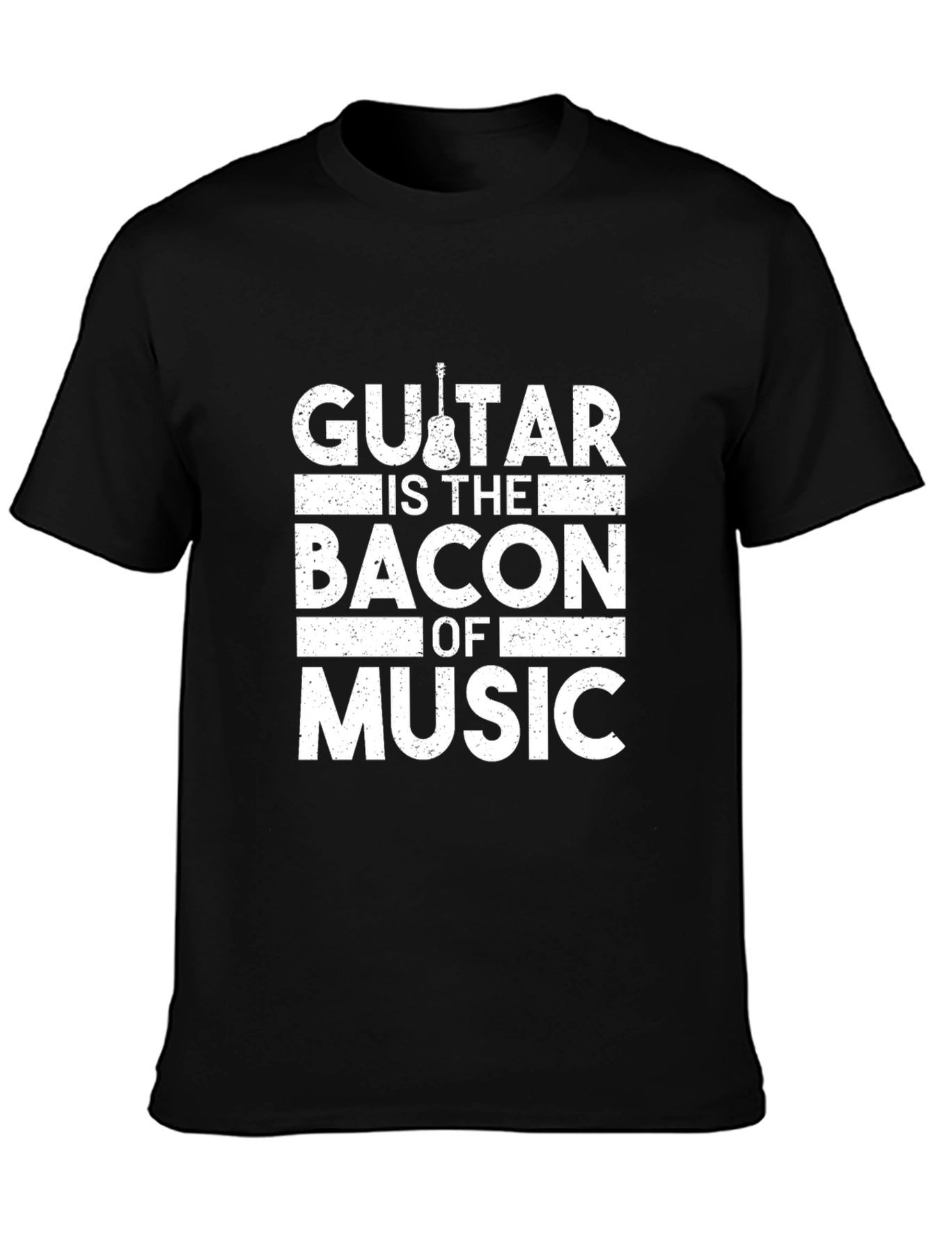 Guitar is The Bacon of Music Black T-Shirt
