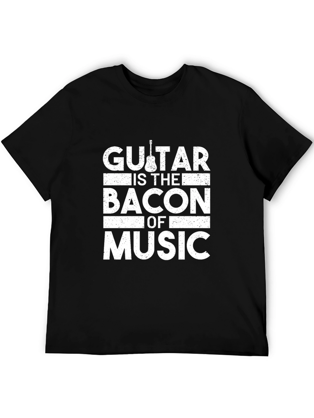 Guitar is The Bacon of Music Black T-Shirt