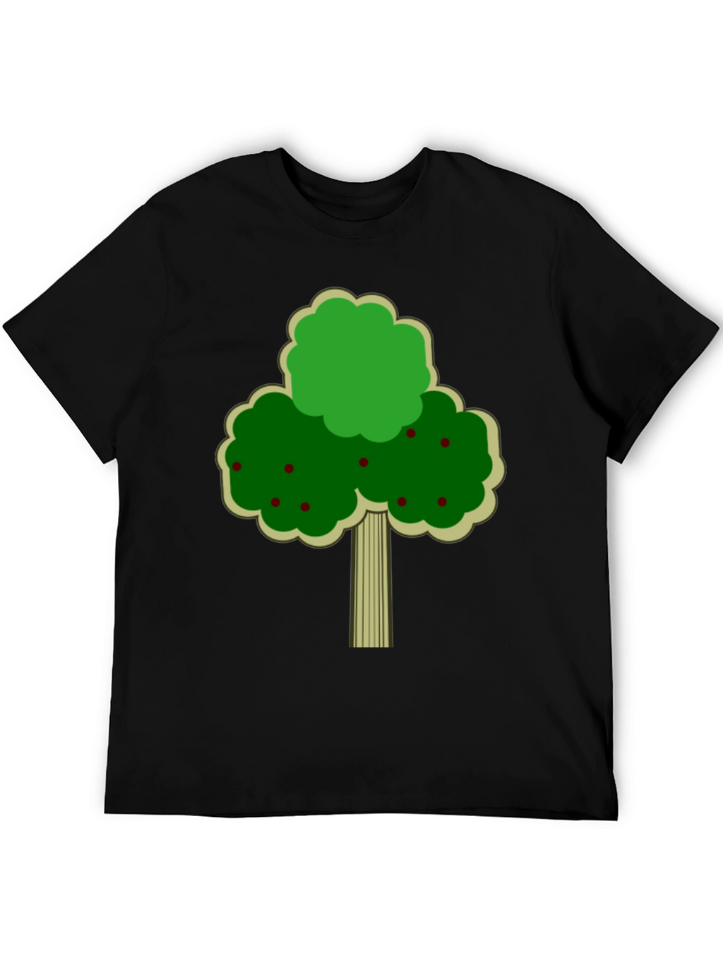 Fruit Tree Graphic Tee - Black Cotton T-Shirt