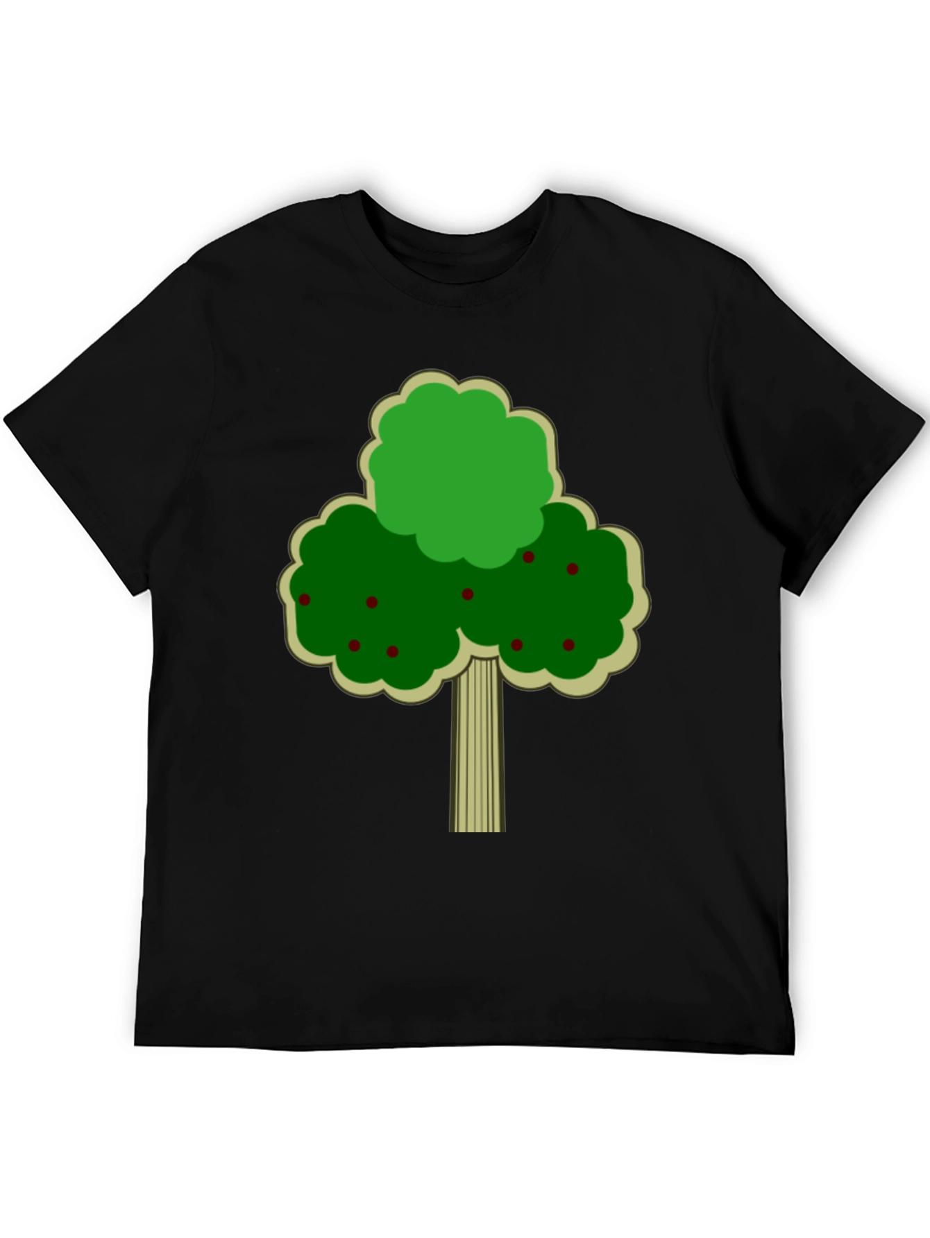 Fruit Tree Graphic Tee - Black Cotton T-Shirt