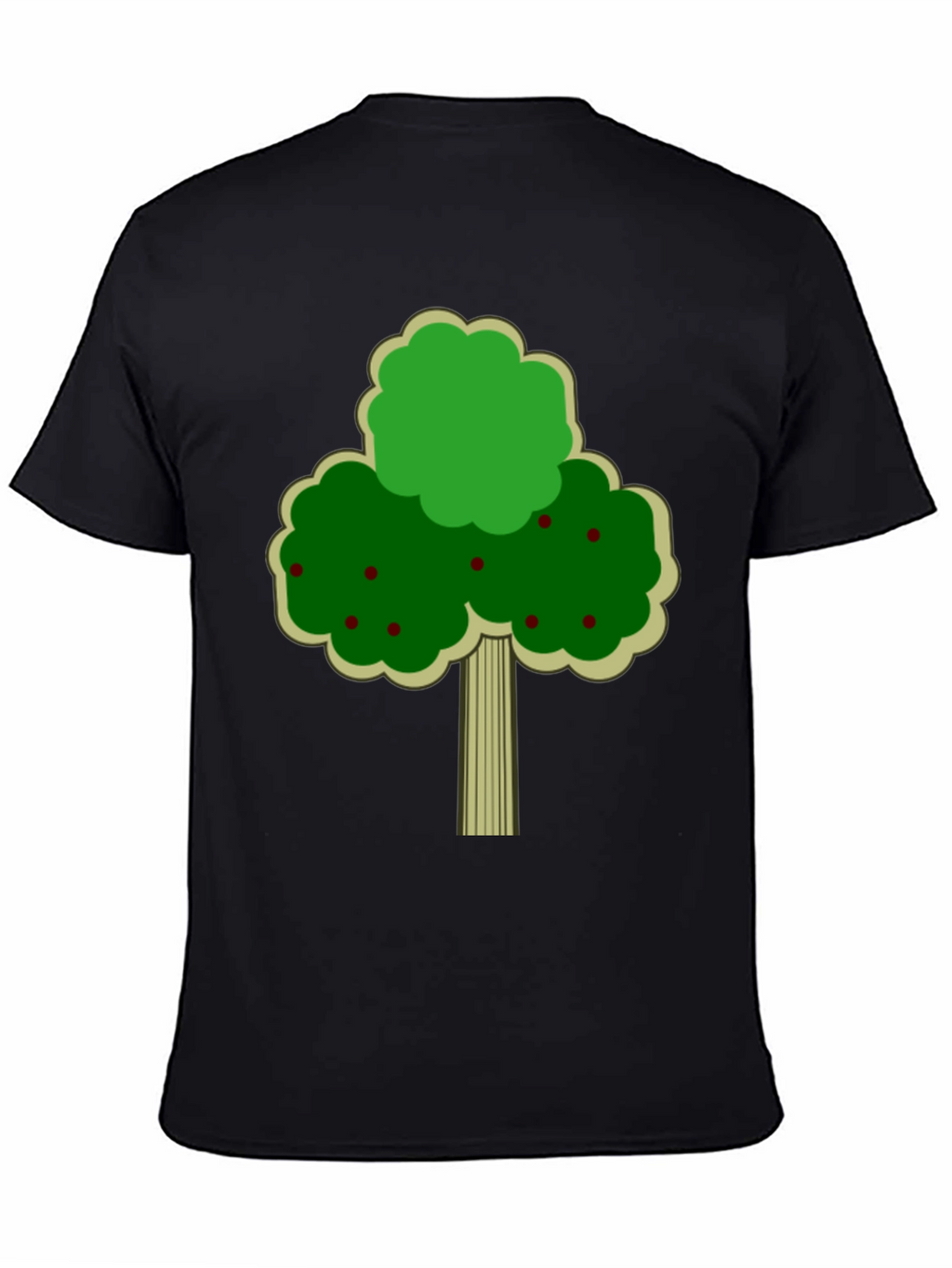 Fruit Tree Graphic Tee - Black Cotton T-Shirt
