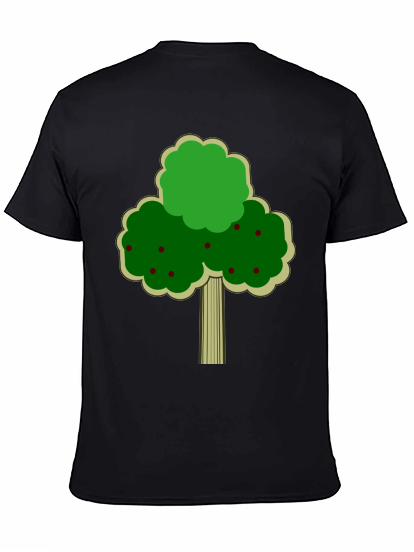 Fruit Tree Graphic Tee - Black Cotton T-Shirt