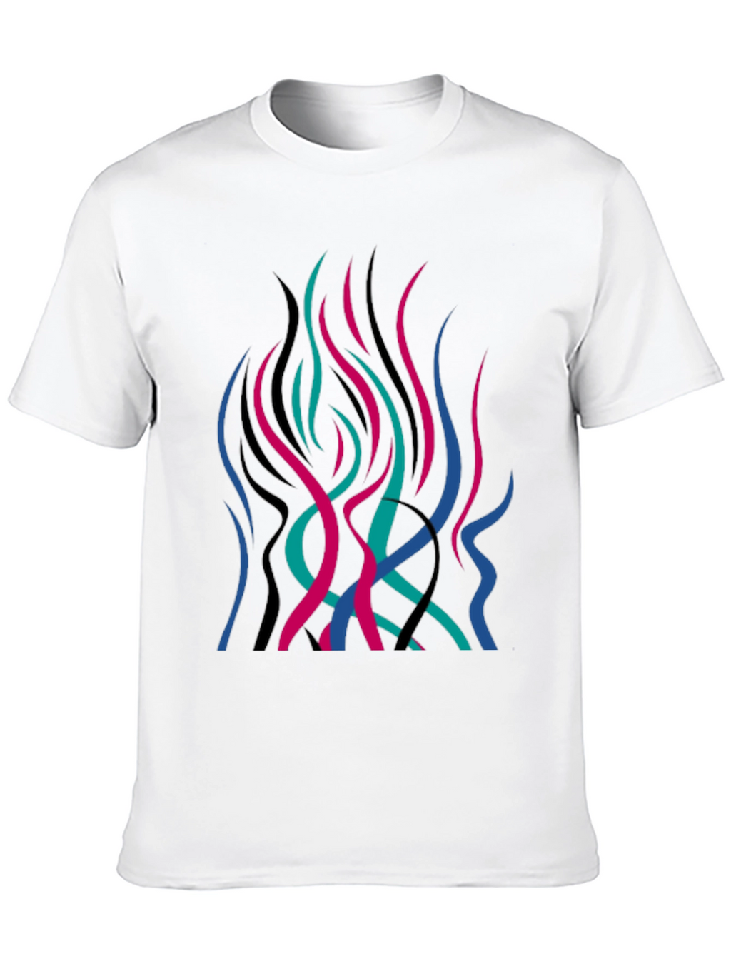 Abstract Flame Graphic Black T-Shirt