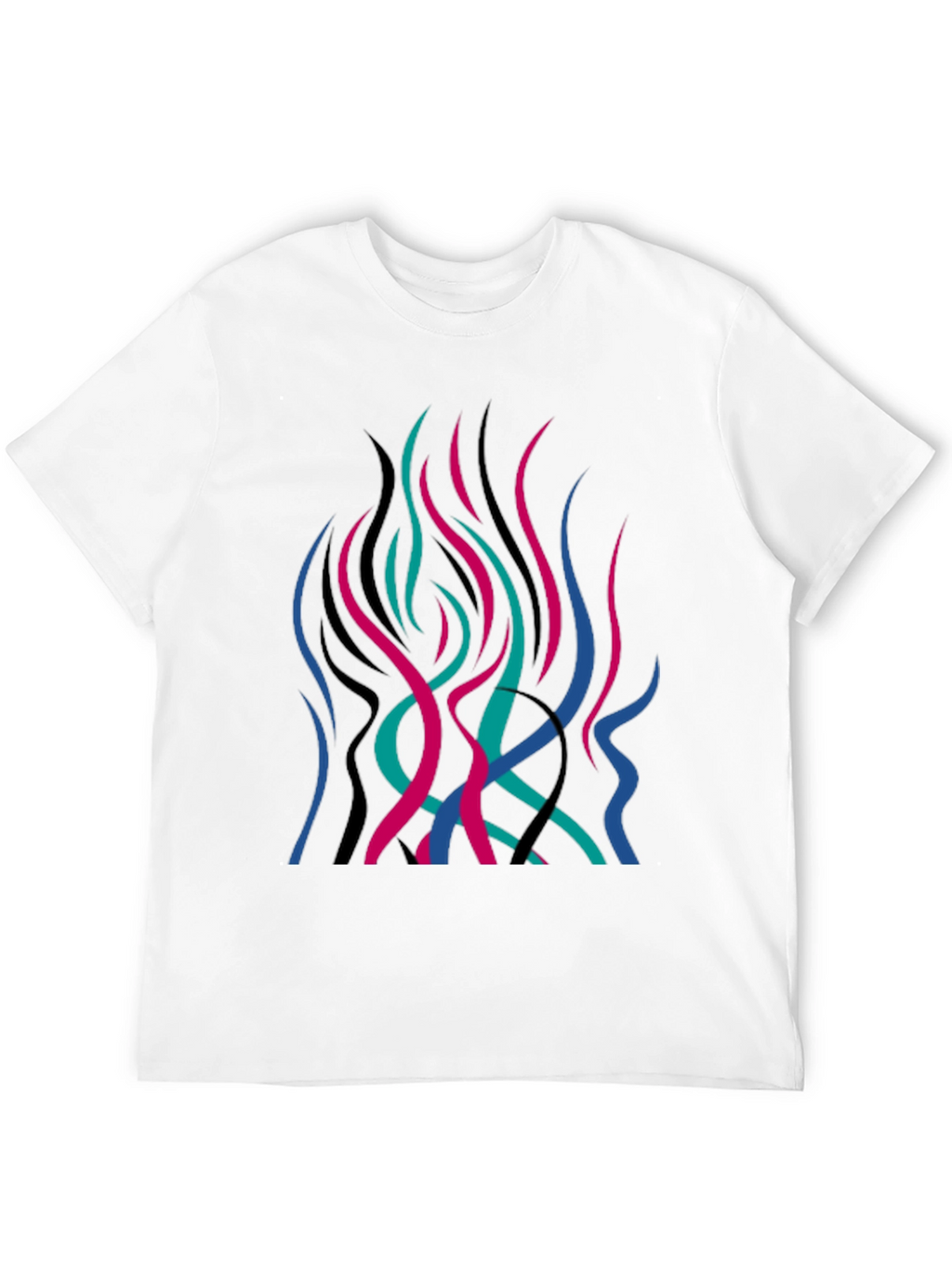 Abstract Flame Graphic Black T-Shirt