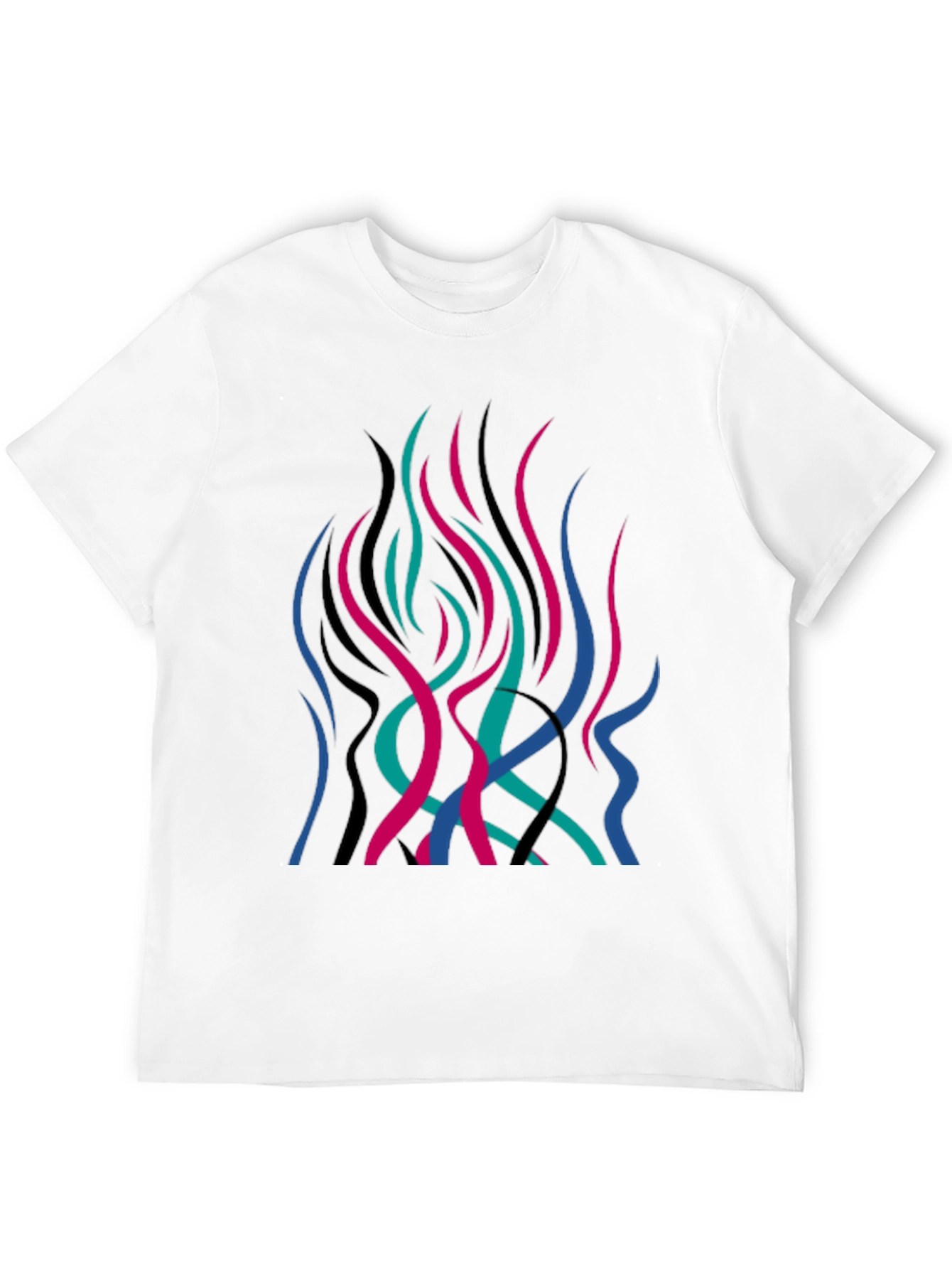 Abstract Flame Graphic Black T-Shirt