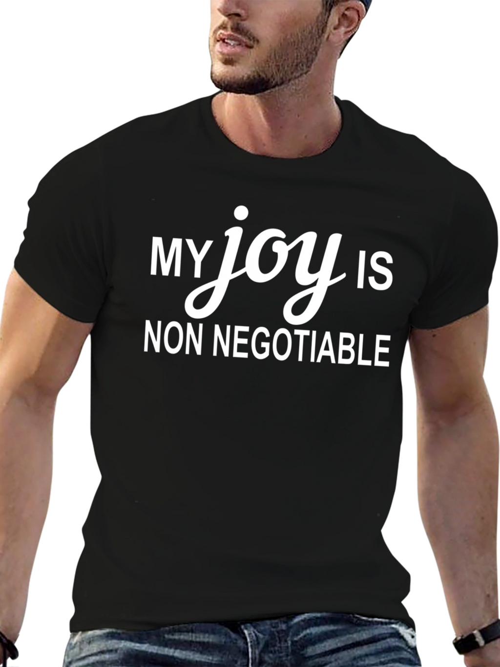 My Joy is Non Negotiable Black Graphic Tee