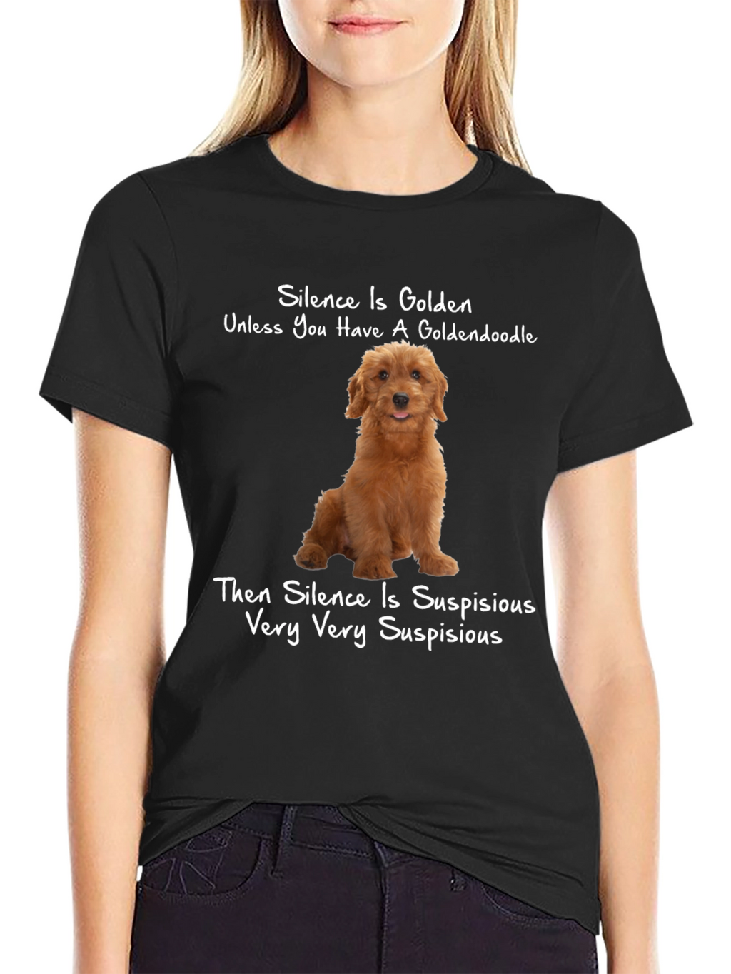 Goldendoodle Silence Humor T-Shirt