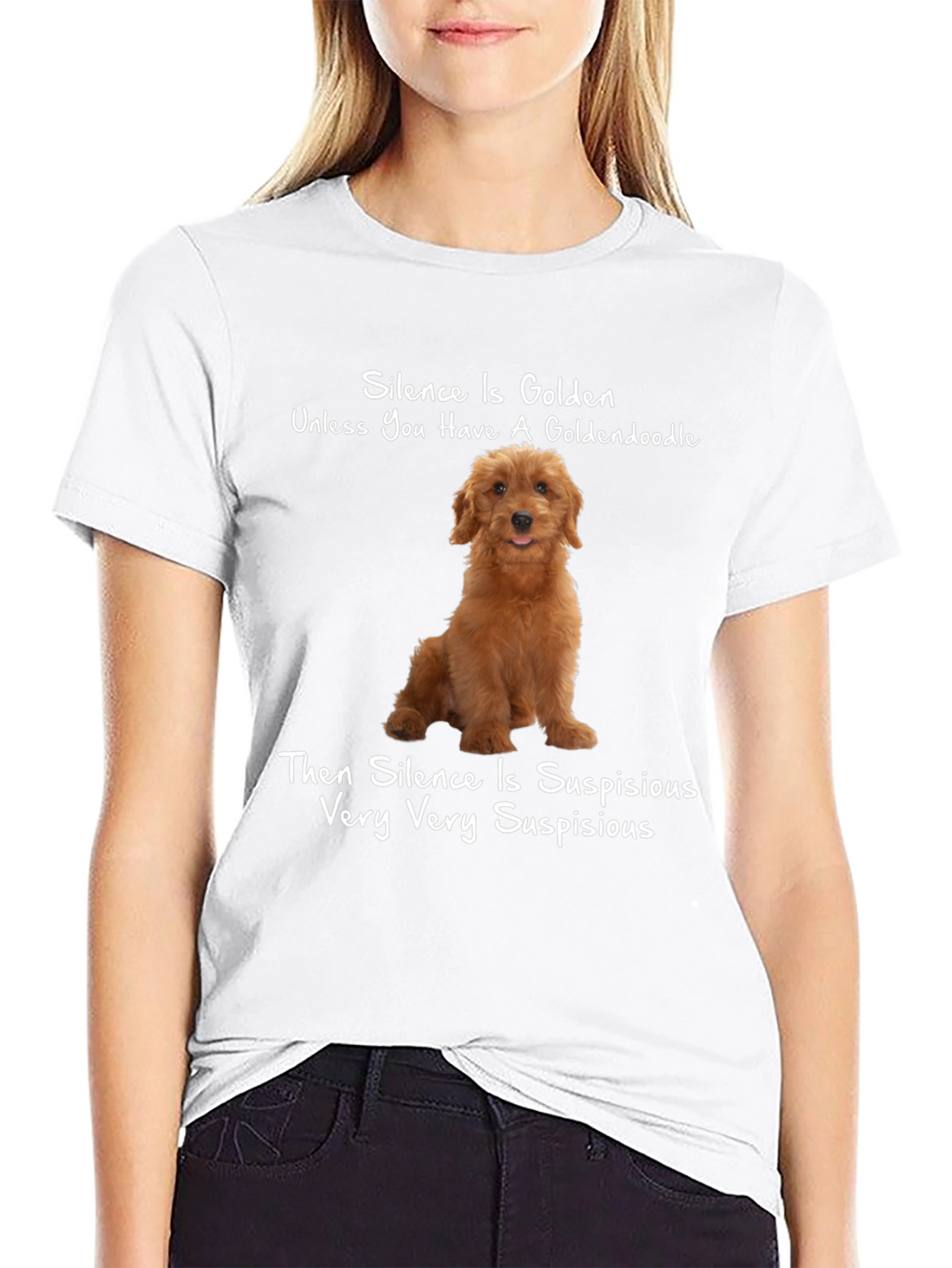 Goldendoodle Silence Humor T-Shirt