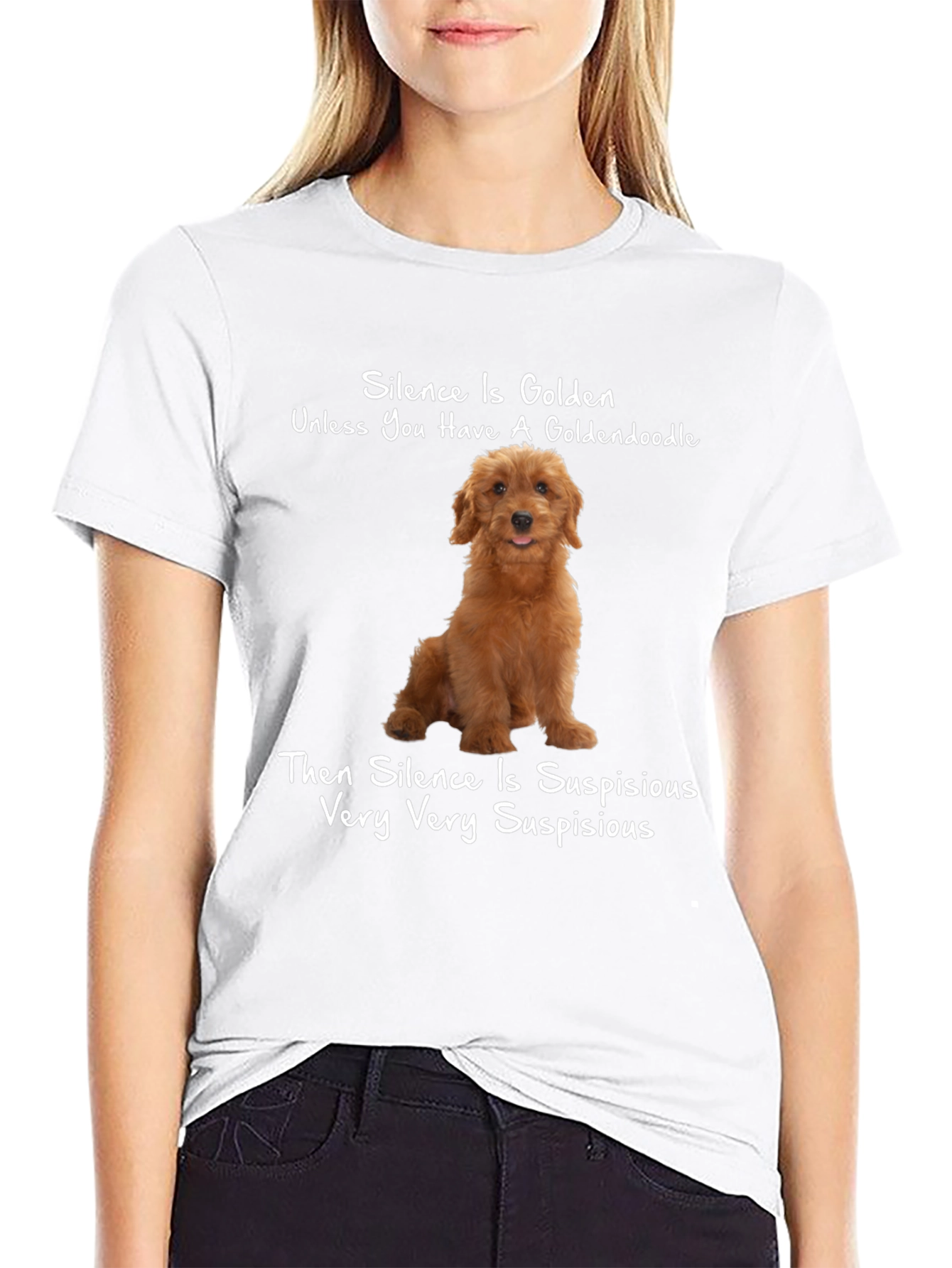 Goldendoodle Silence Humor T-Shirt