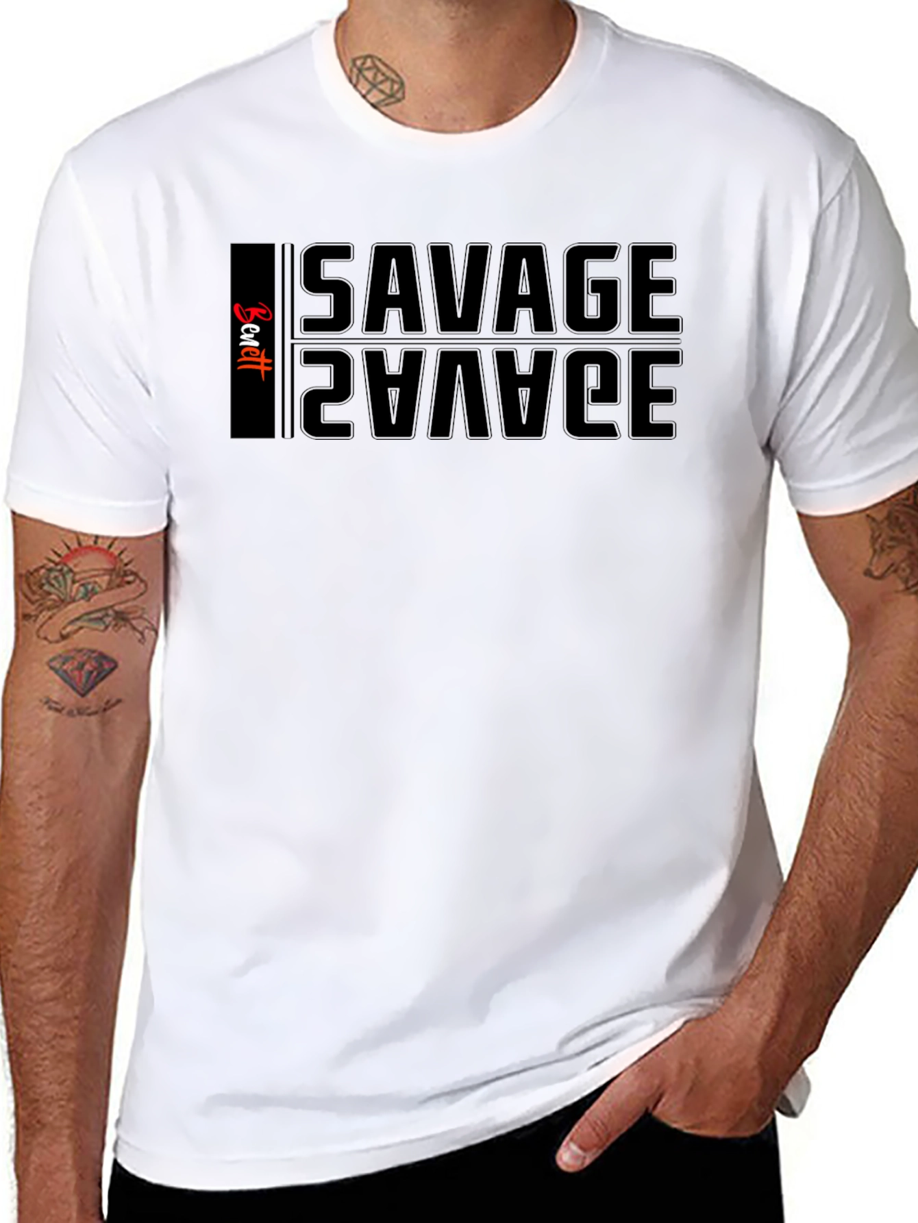 Savage Reflective Graphic Tee - Mens Black T-Shirt