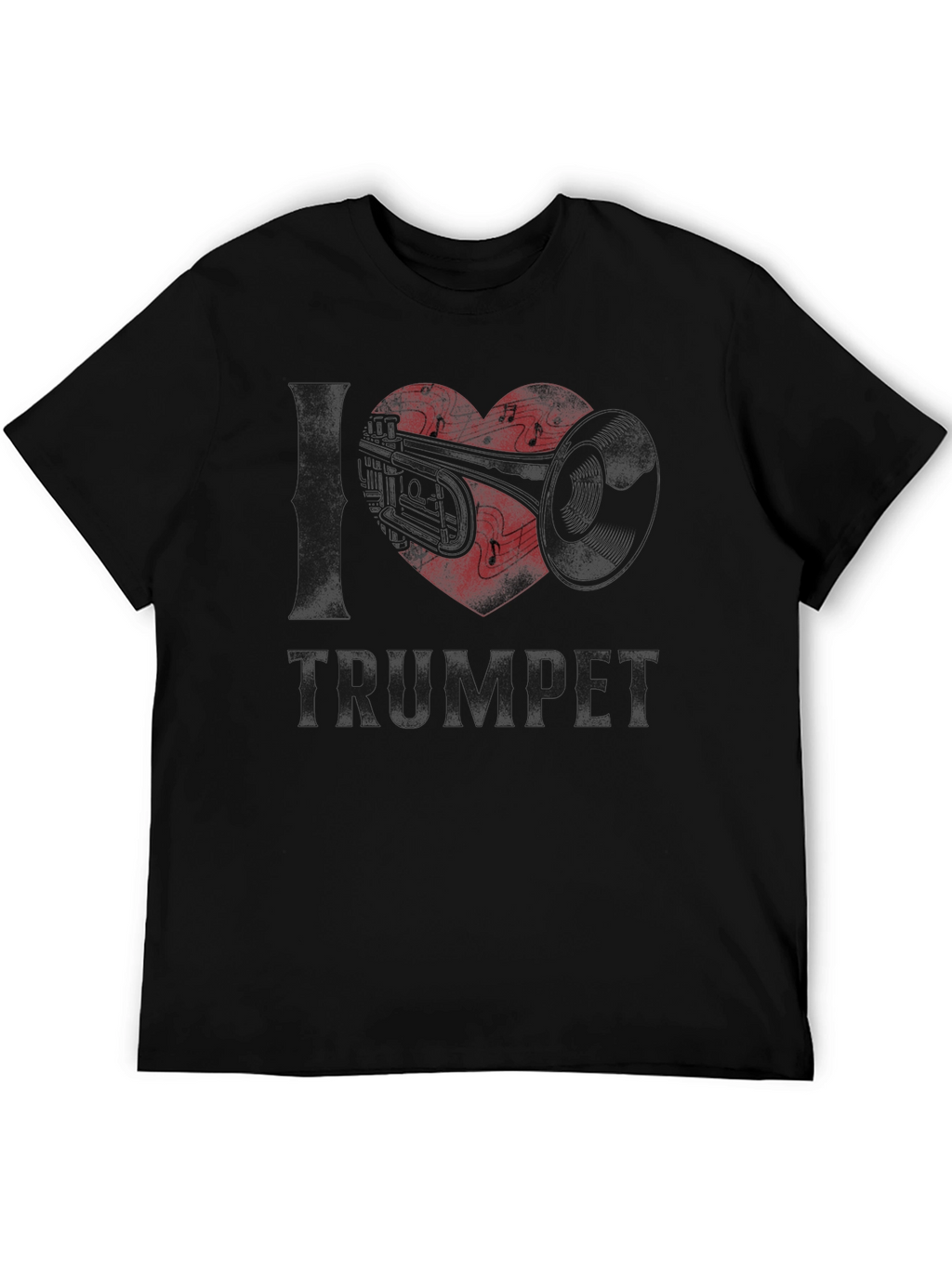 I Love Trumpet T-Shirt Music Heart Notes