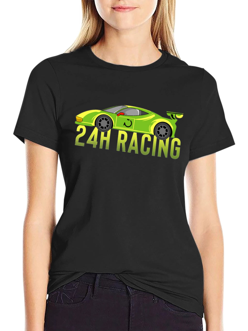 24H Racing Car Graphic Black T-Shirt