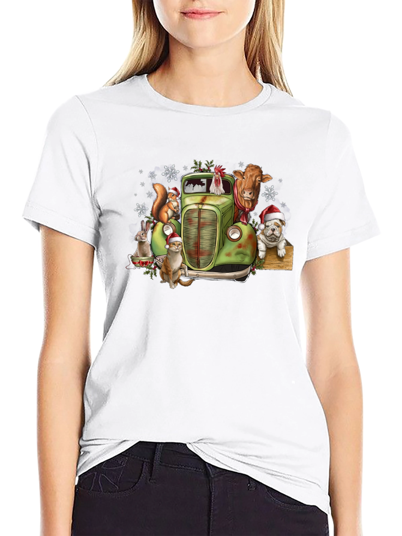 Festive Farm Animal Truck Graphic Tee