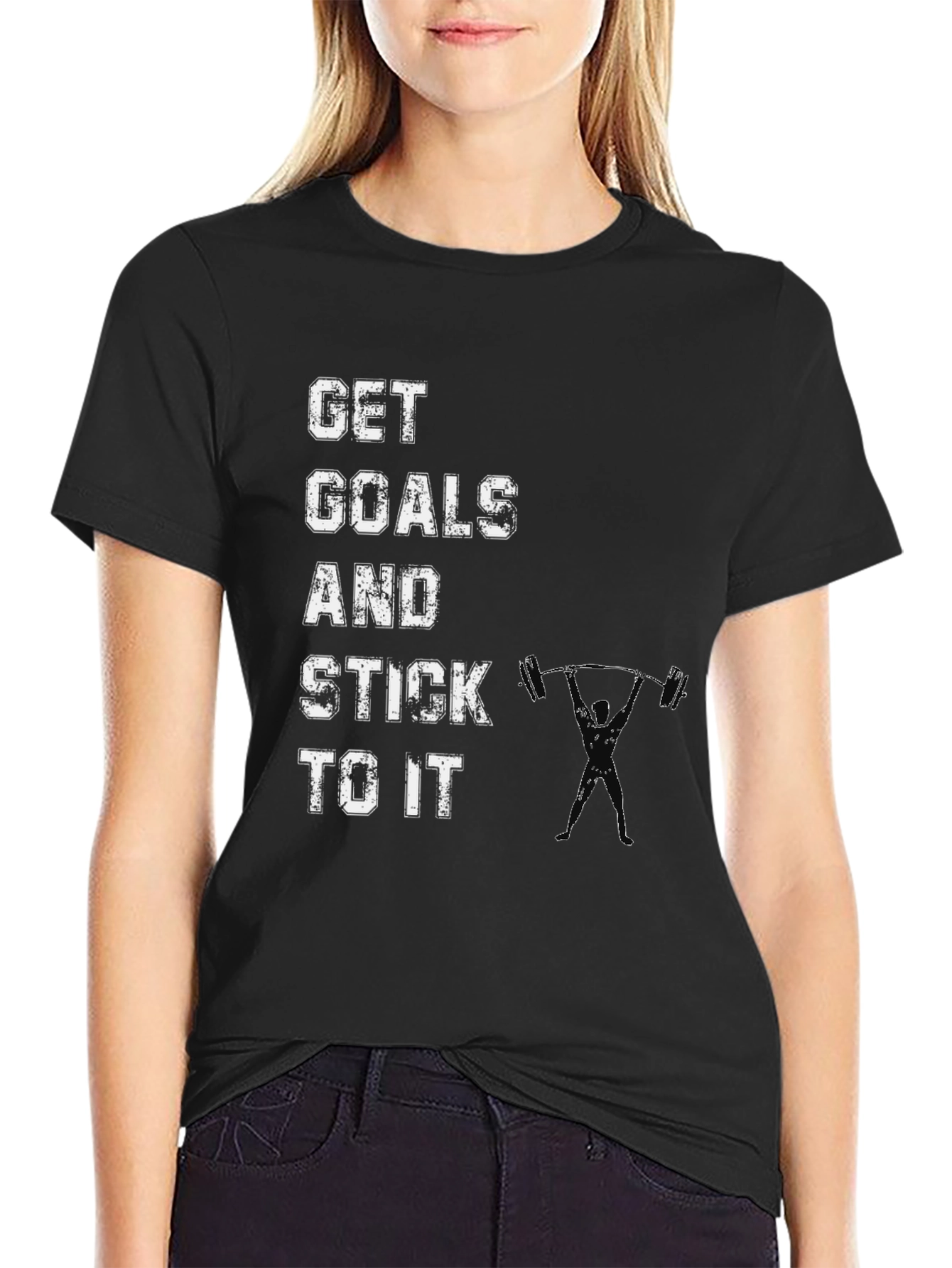 Motivational Gym T-Shirt - Get Goals & Stick To It