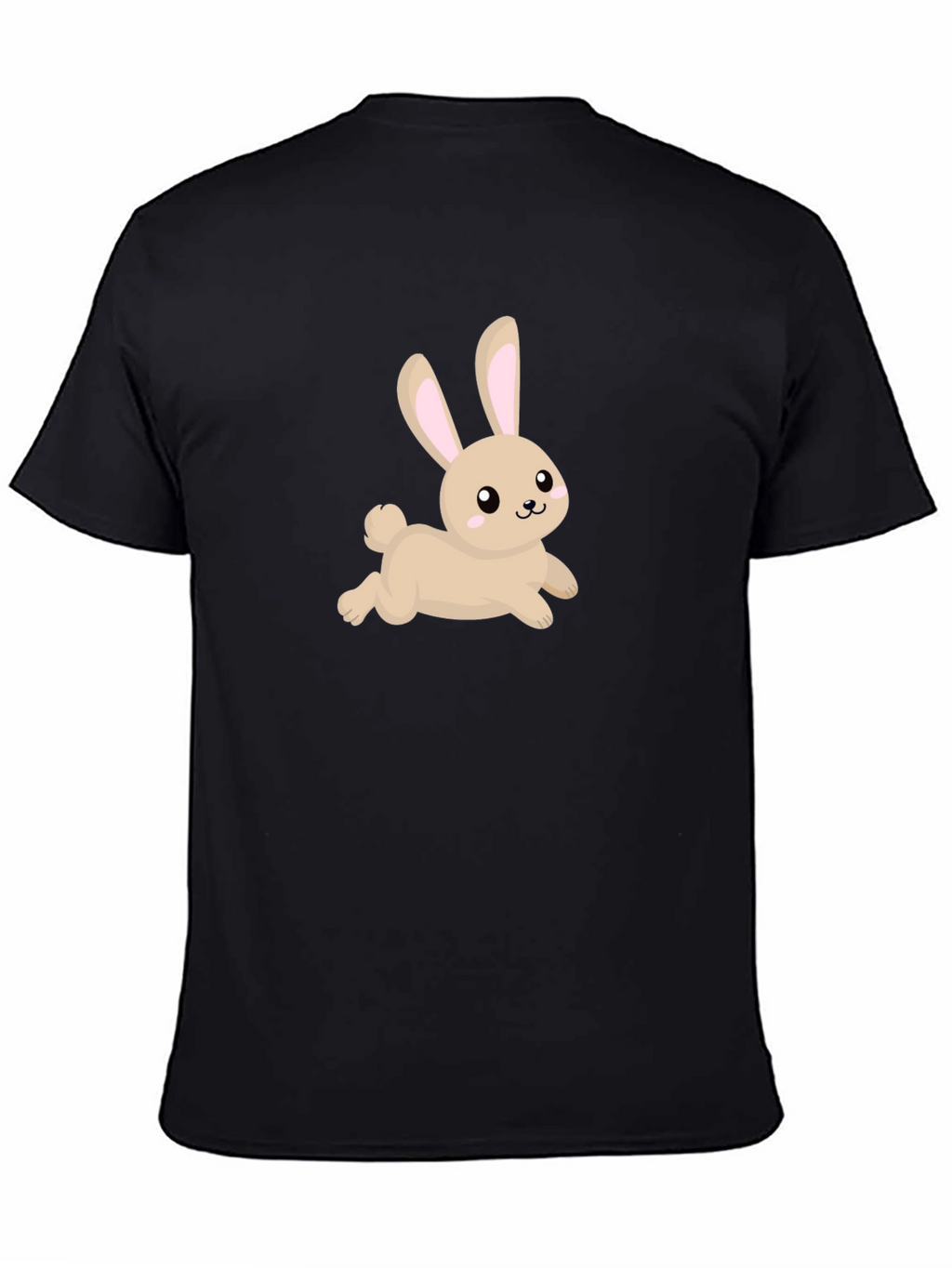 Cute Bunny Graphic Black T-Shirt