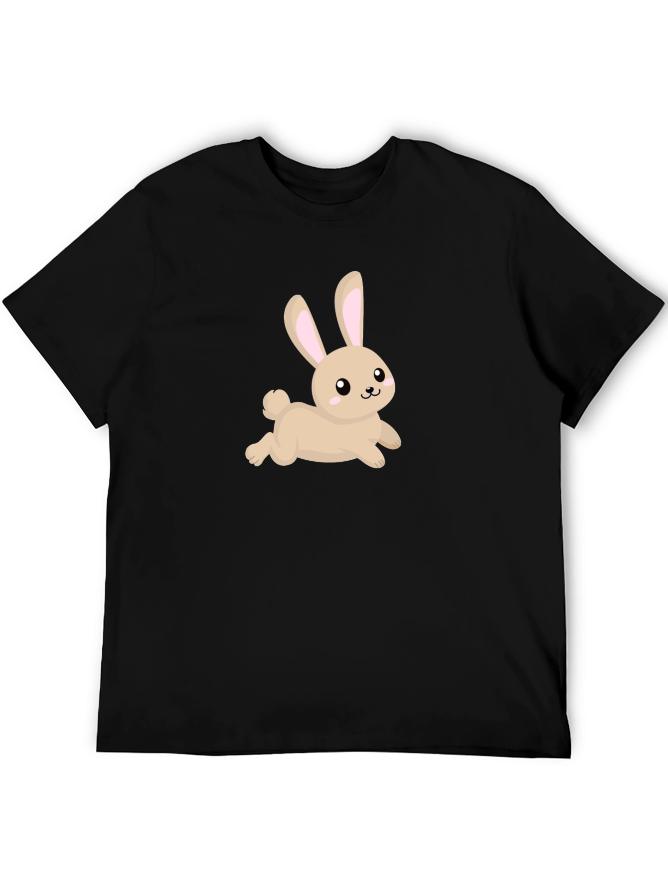 Cute Bunny Graphic Black T-Shirt