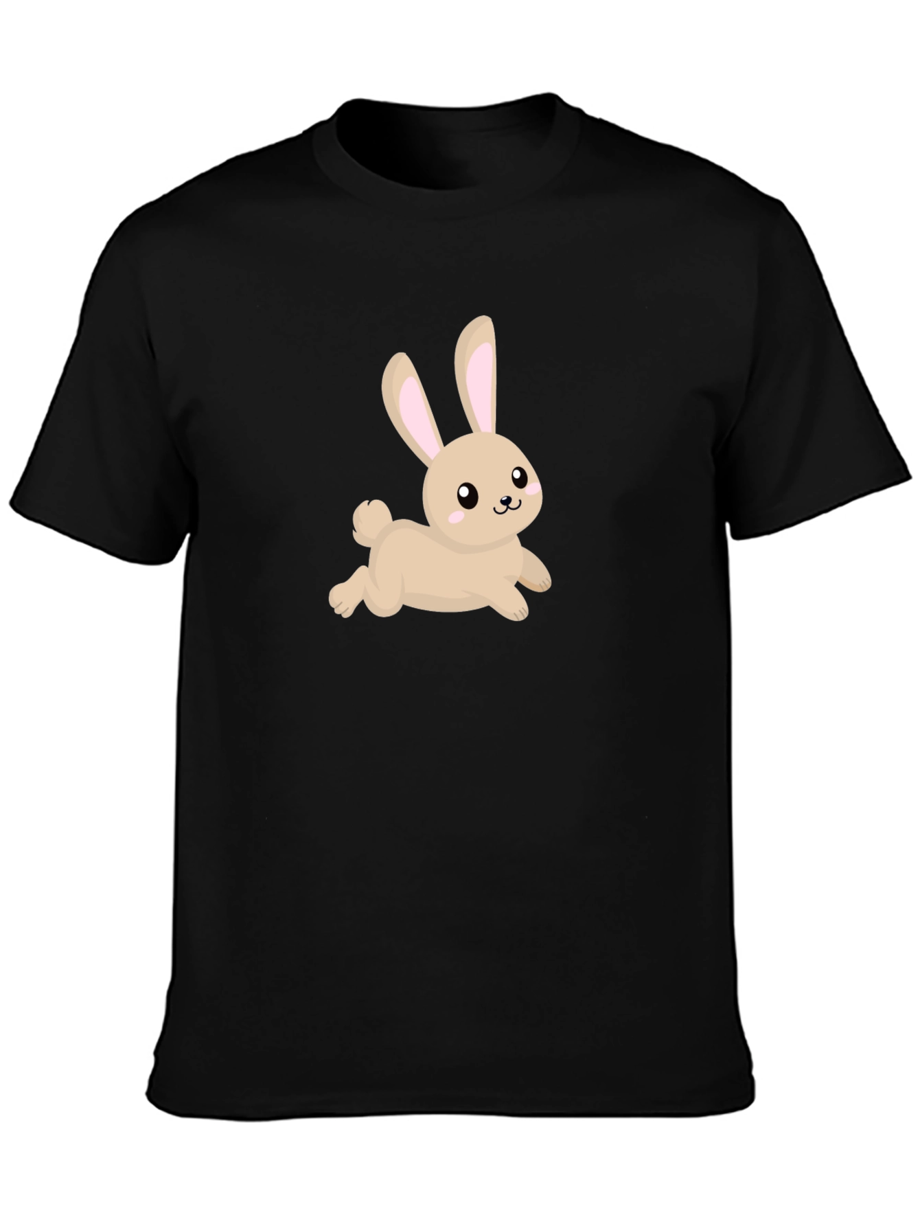 Cute Bunny Graphic Black T-Shirt