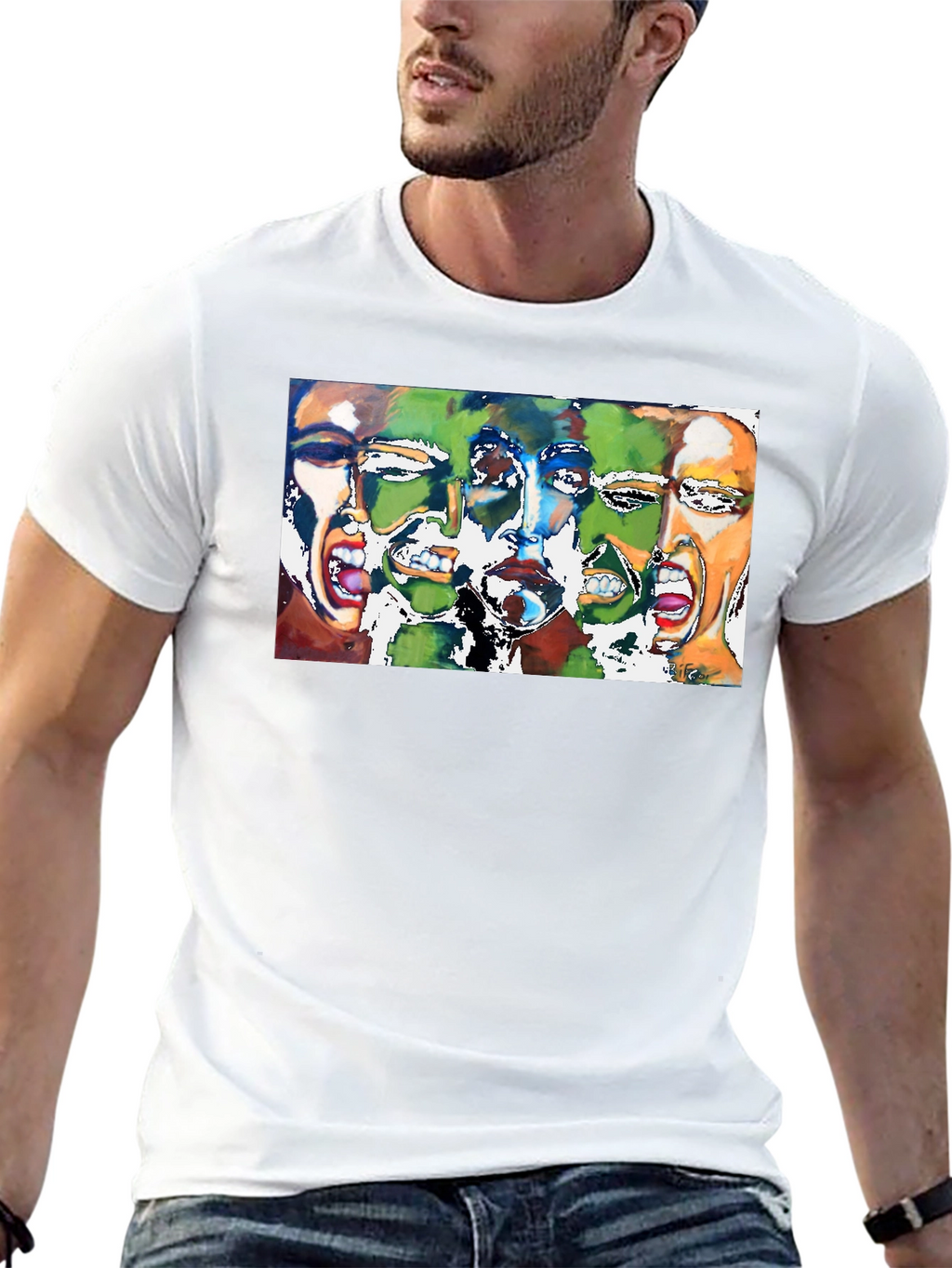 Expressive Faces Graphic Tee - Black Unisex T-Shirt