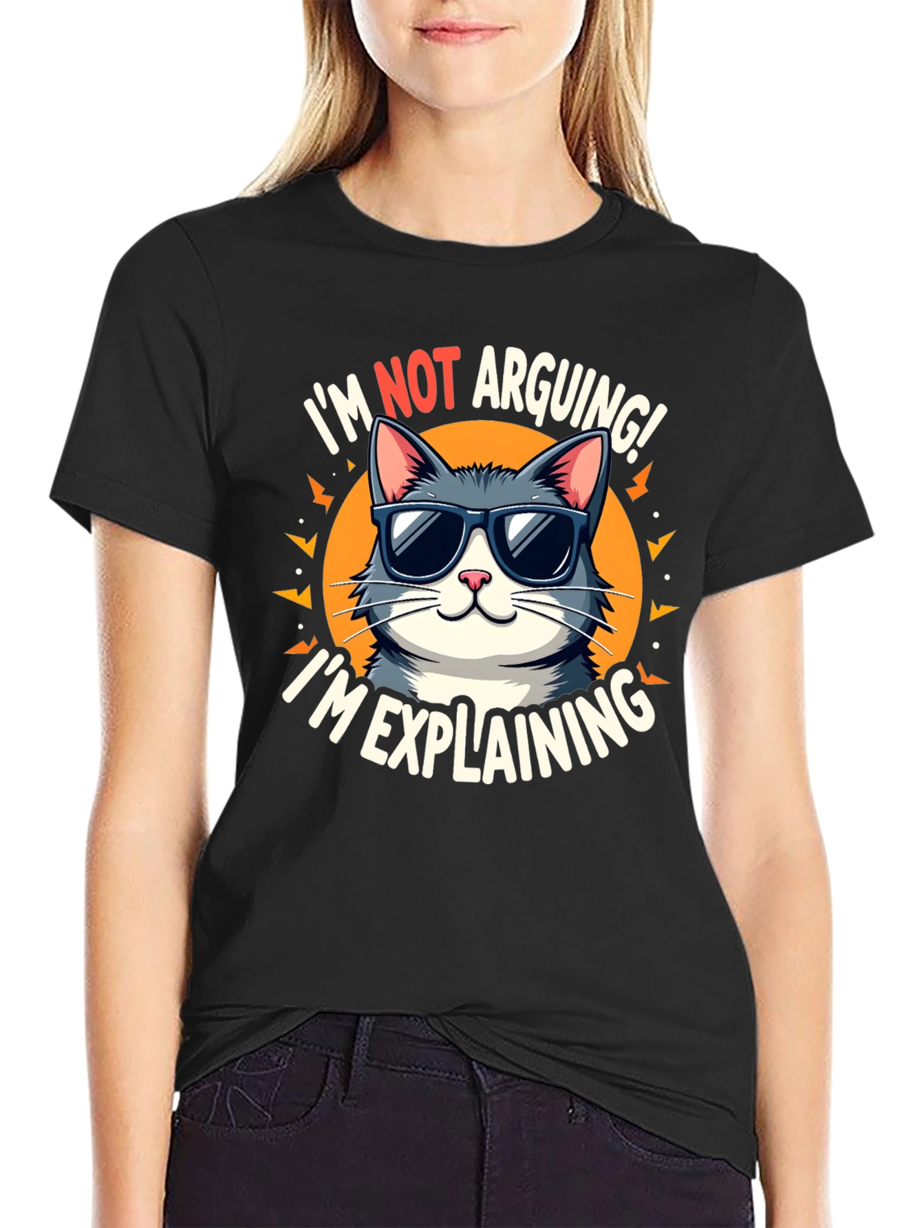 Im Not Arguing Im Explaining Cat Graphic T-Shirt