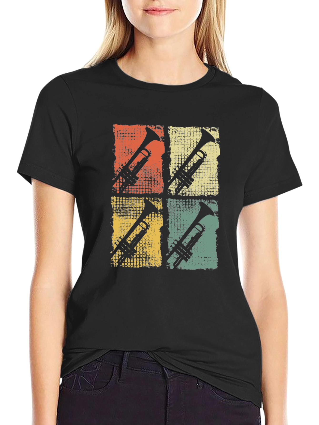 Vintage Trumpet Black T-Shirt
