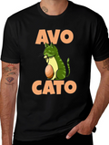 Avo Cato T-Shirt - Avocado Cat Pun Tee