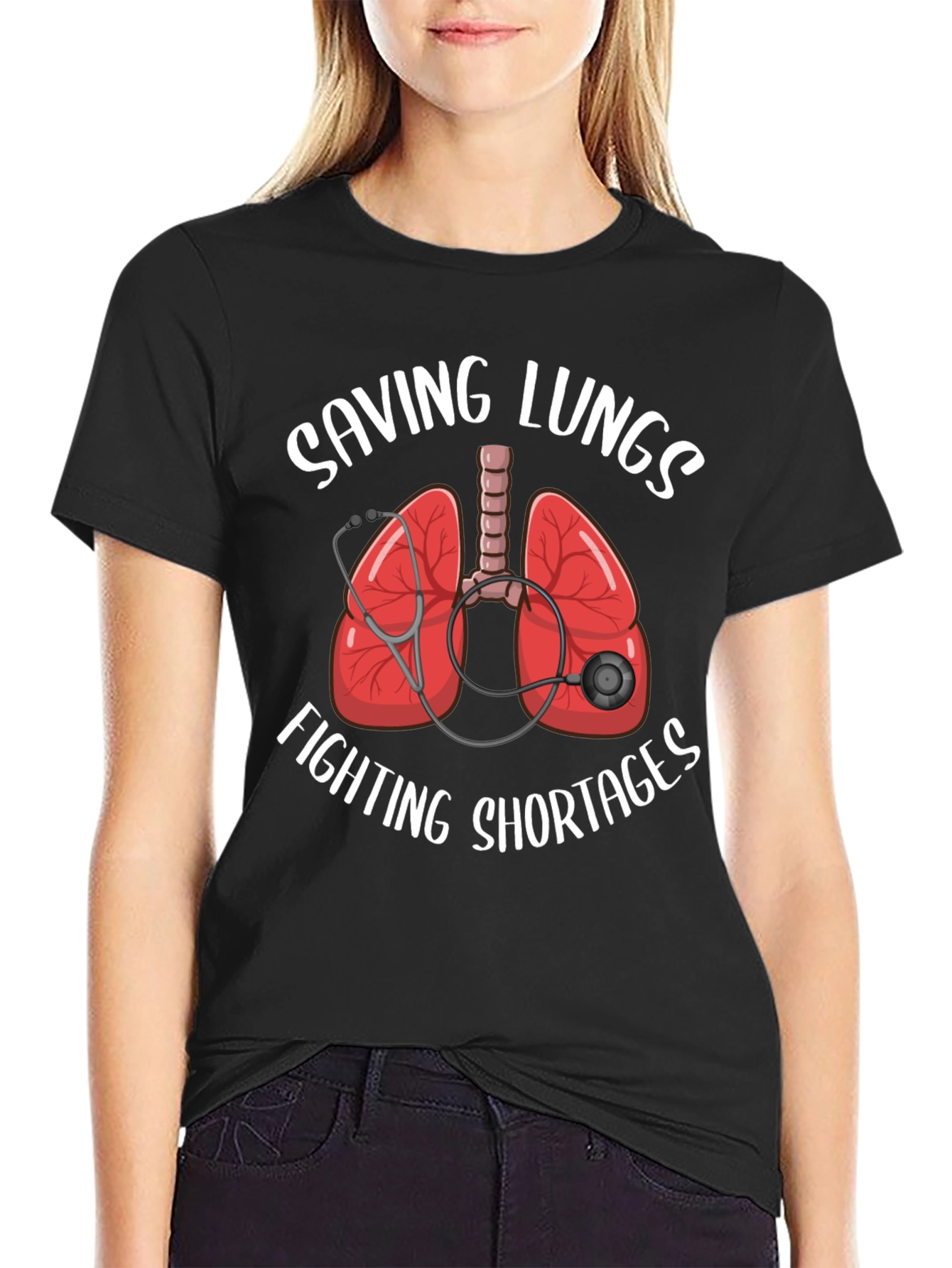 Saving Lungs Fighting Shortages T-Shirt