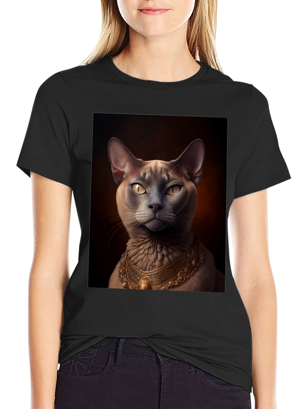 Royal Cat Graphic Tee - Black T-Shirt