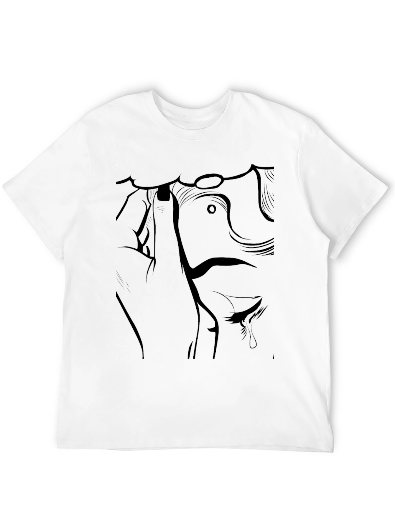 Abstract Line Art Graphic Tee - Unisex Black T-Shirt