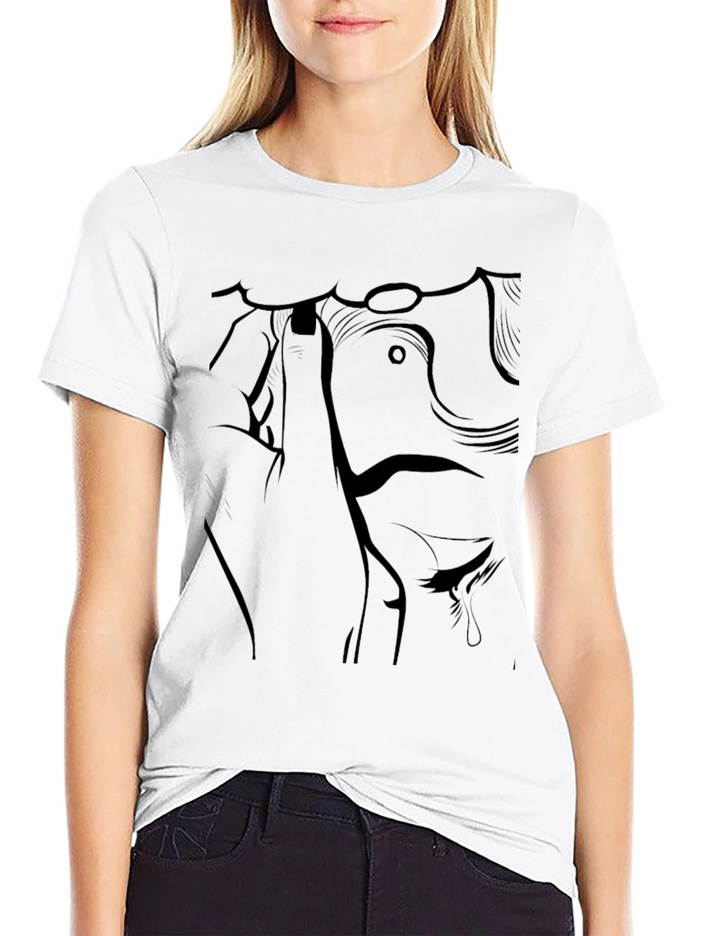 Abstract Line Art Graphic Tee - Unisex Black T-Shirt